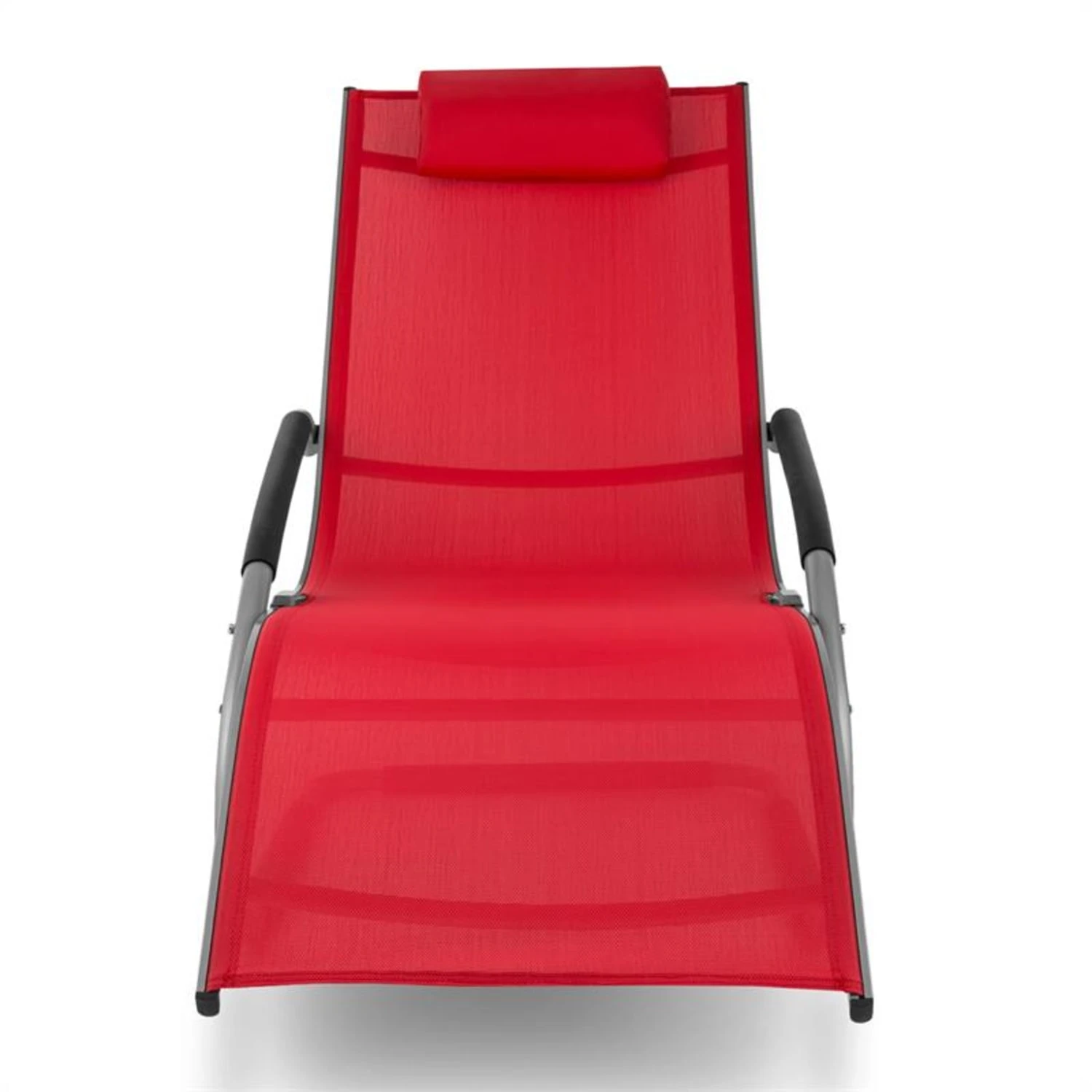 Sunwave Gartenliege Liegestuhl Schwingliege Relax Aluminium Rot - Image 2