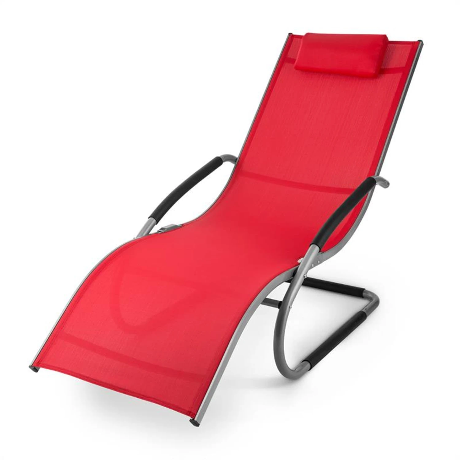 Sunwave Gartenliege Liegestuhl Schwingliege Relax Aluminium Rot - Image 9