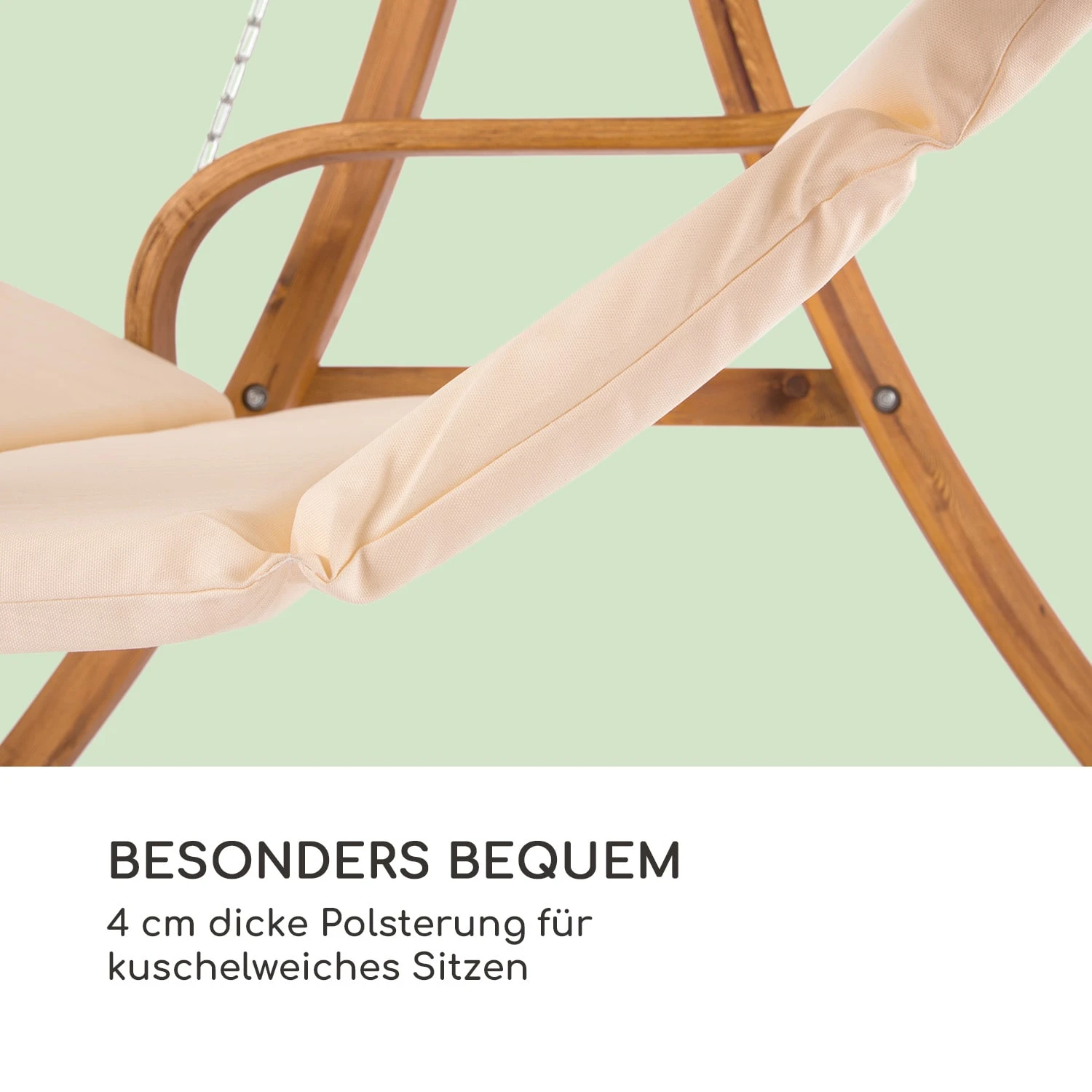 Maui Hollywoodschaukel 110 Cm 2-Sitzer Sonnensegel Polyester LĂ€rche - Image 5