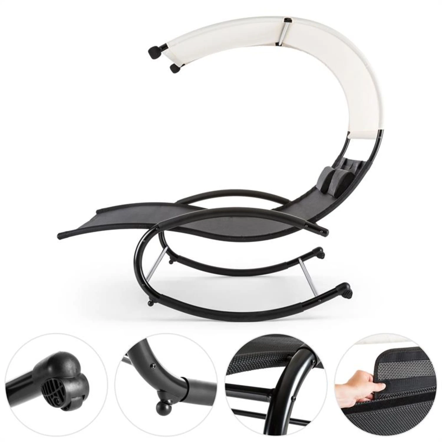 Suncruise Schaukelliege Gartenliege Sonnendach Polyester Stahl - Image 2