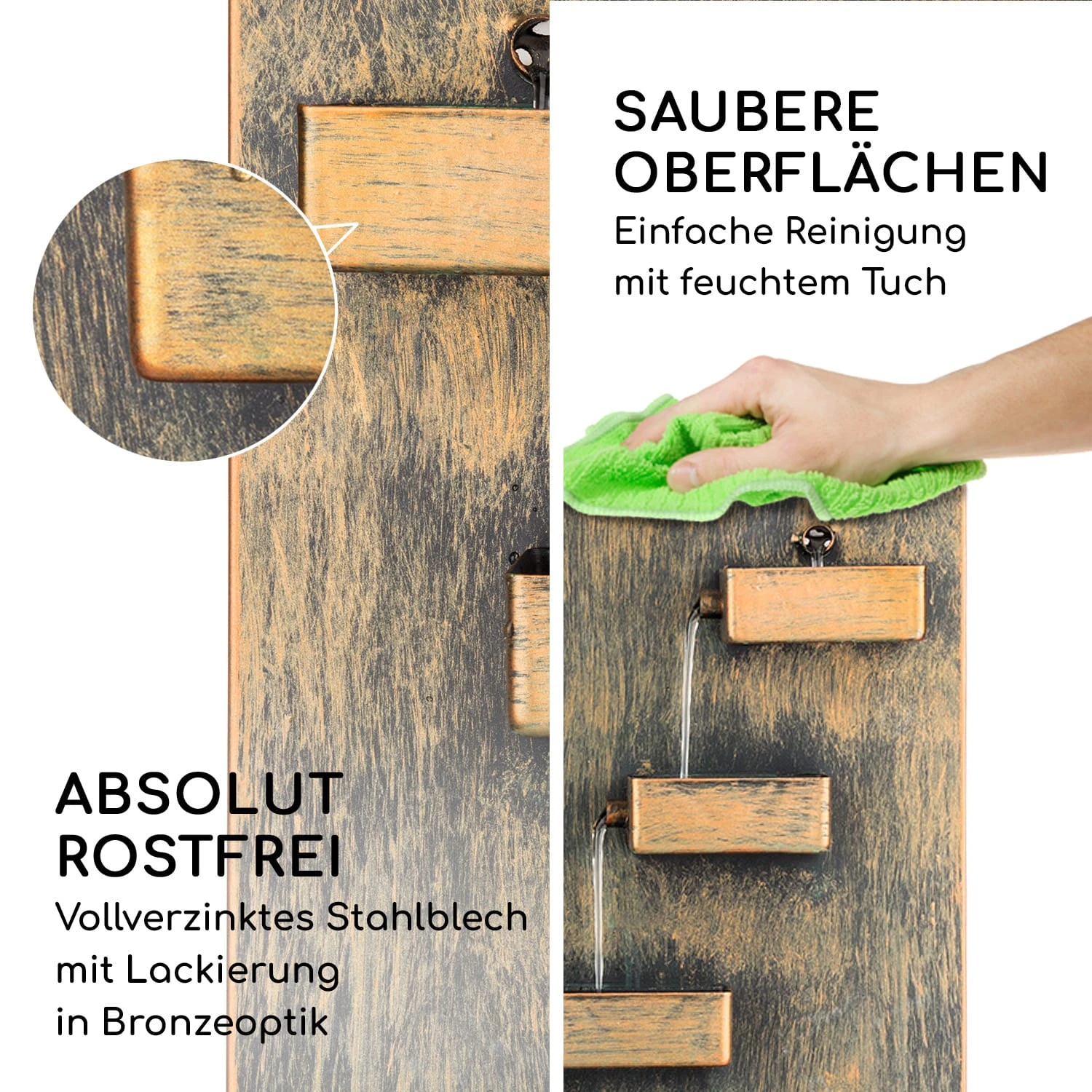 River Crossing Gartenbrunnen In/Outdoor 6W Pumpe 10m Kabel Verzinkt – Bild 6