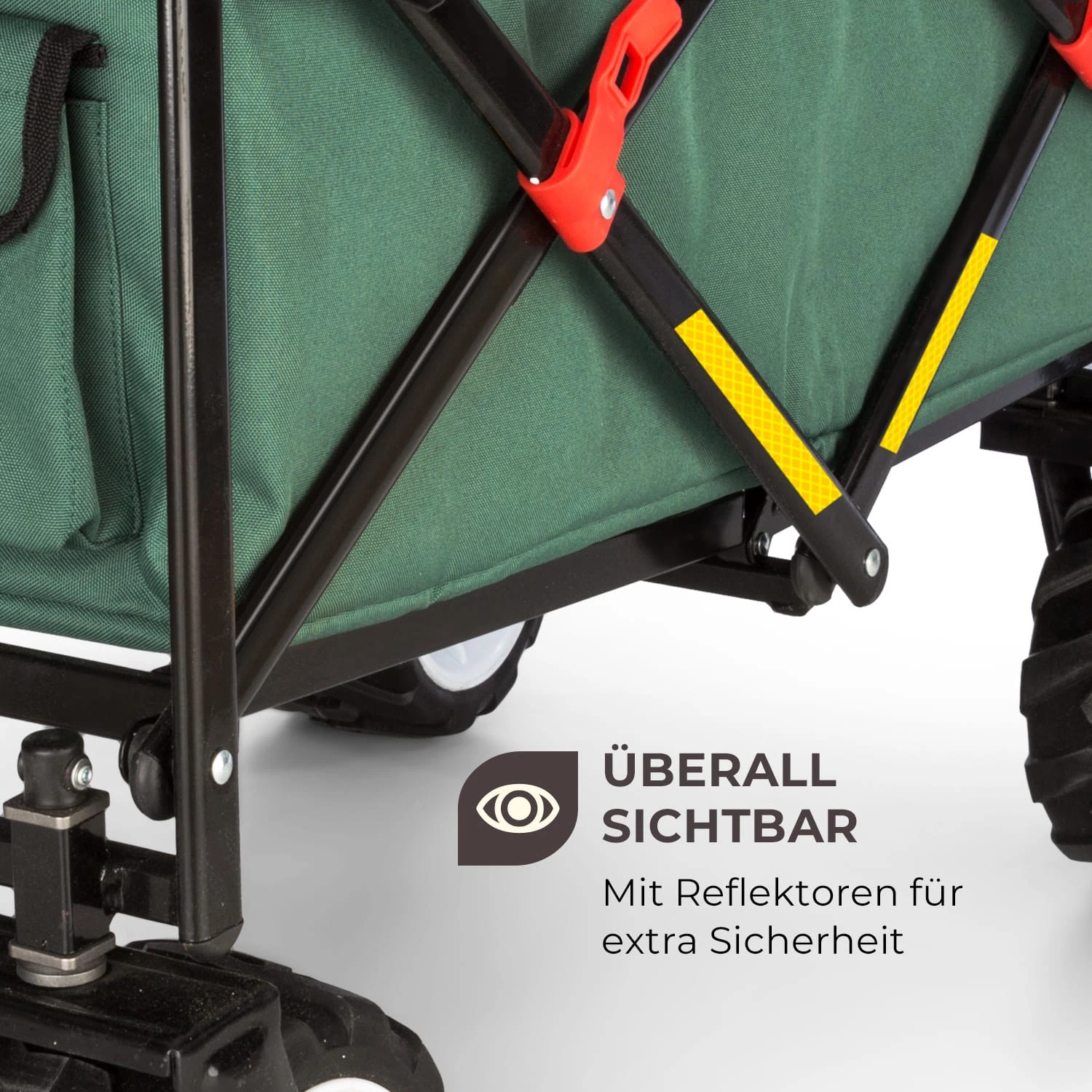 Easy Rider Bollerwagen Bis 70kg Teleskopstange Zusammenklappbar Grün - Image 5