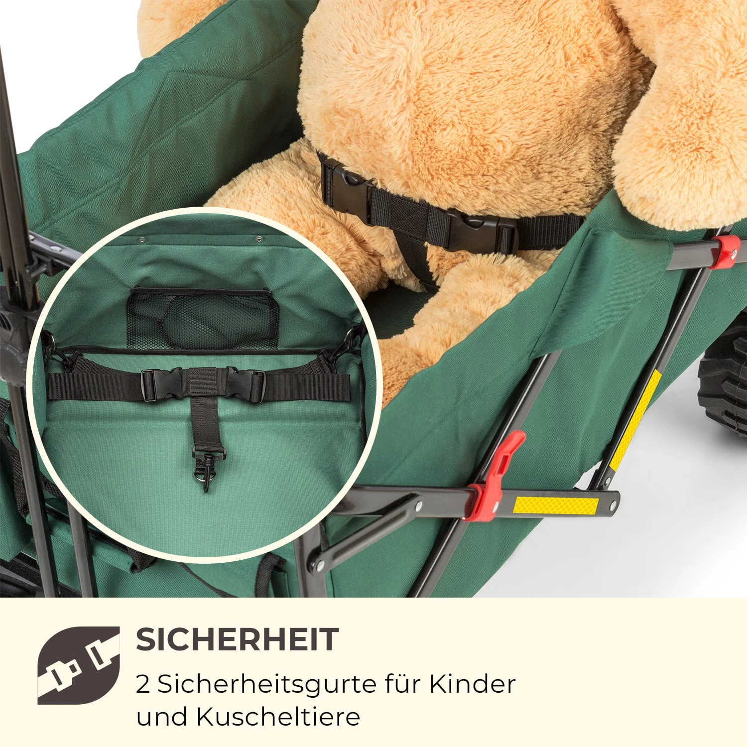 Easy Rider Bollerwagen Bis 70kg Teleskopstange Zusammenklappbar Grün - Image 9