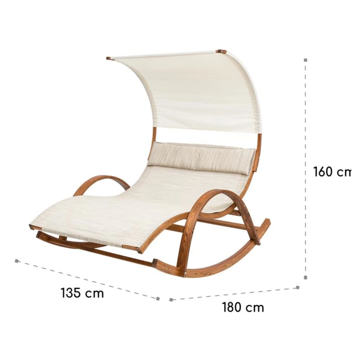 Mauritius Schwingliege Mit Dach ComfortMesh 180kg Max.wetterfest Creme - Image 9