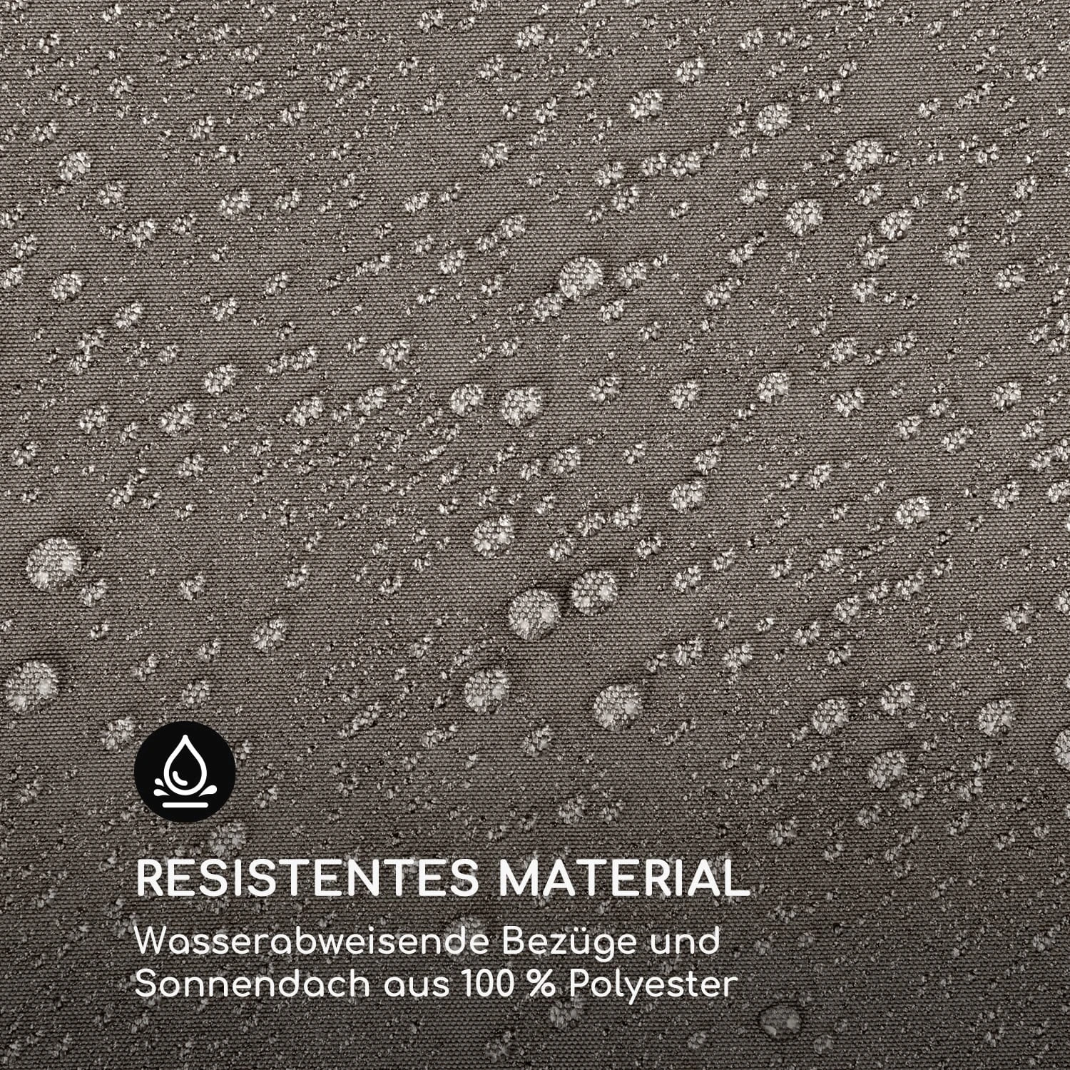 Eremitage Double Sunbed 2 Pers Stahl-Rahmen Sonnendach VorhÀnge Taupe - Image 9