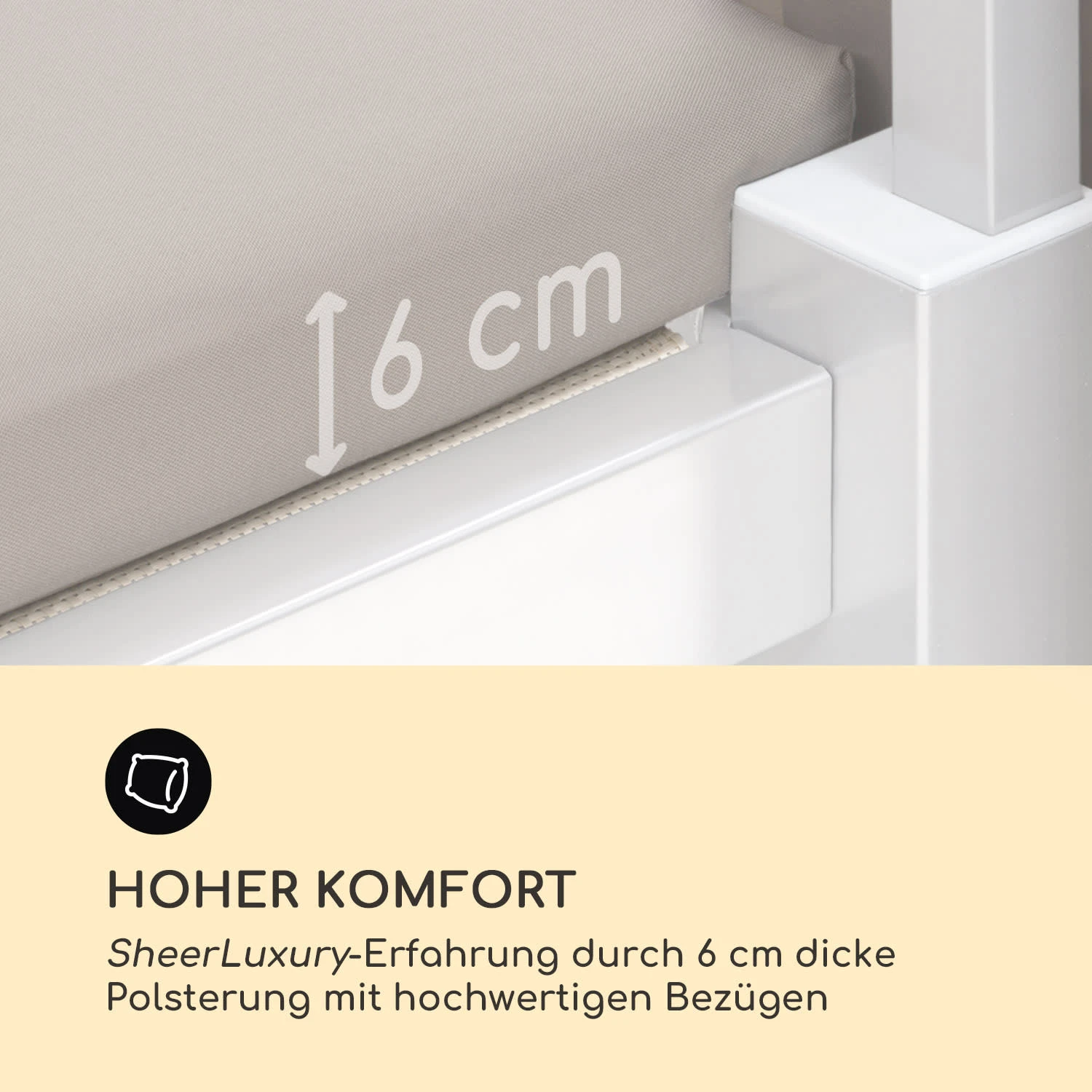 Eremitage Double Sunbed 2 Pers Stahl-Rahmen Sonnendach Vorhänge Creme - Image 6