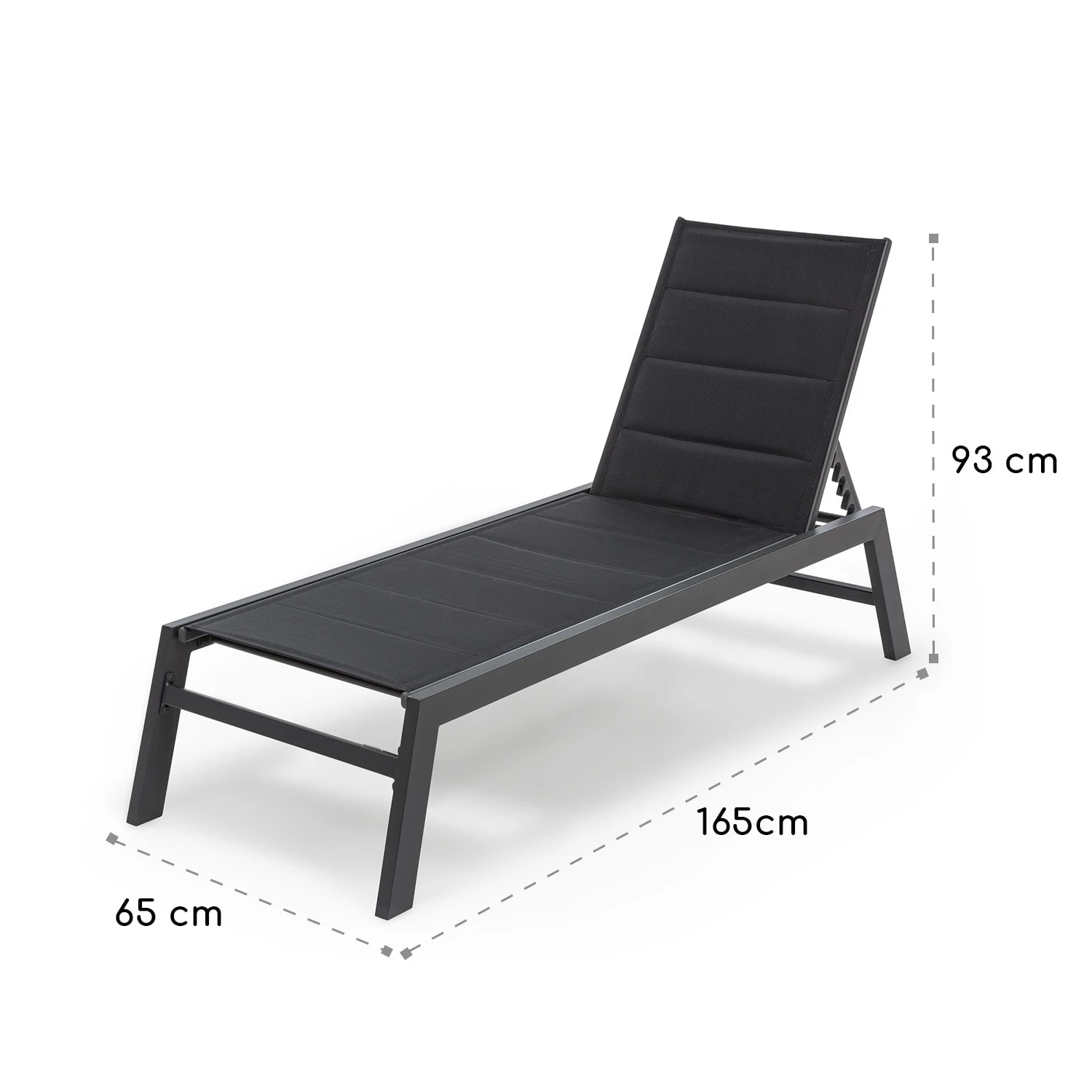 Renazzo Lounge Liegestuhl 70/30 PVC/PE Aluminium 6-Stufen Anthrazit - Image 9