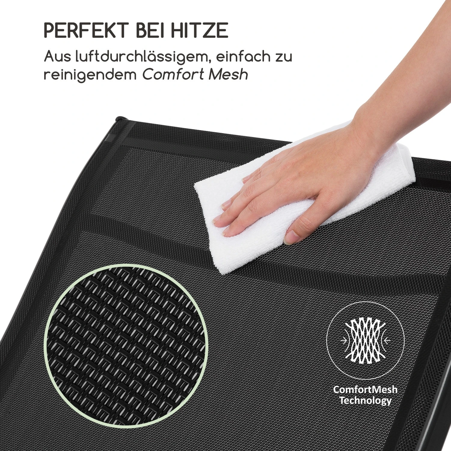 Beverly Wood Sonnenliege Schaukelstuhl Aluminium Schwarz - Image 4