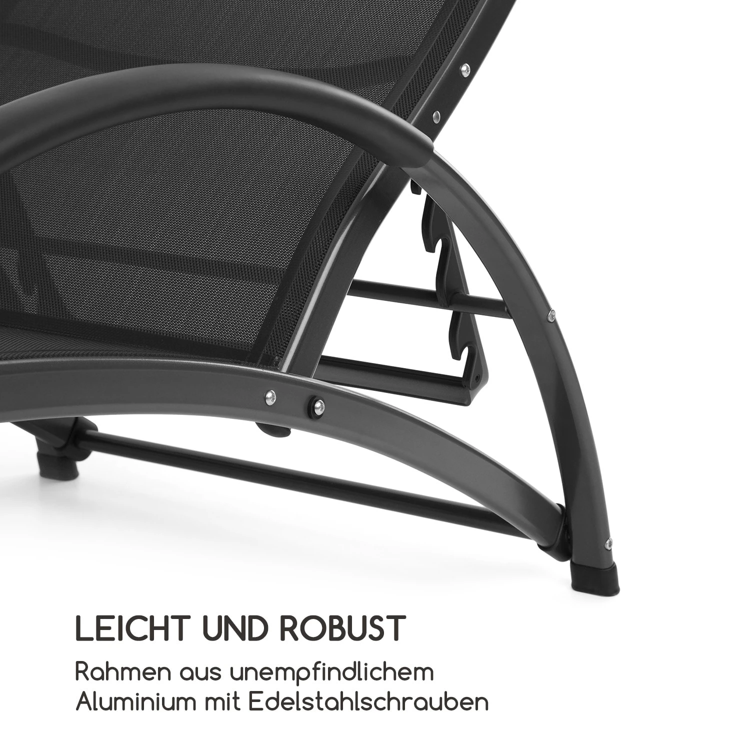 Beverly Wood Sonnenliege Schaukelstuhl Aluminium Schwarz - Image 6