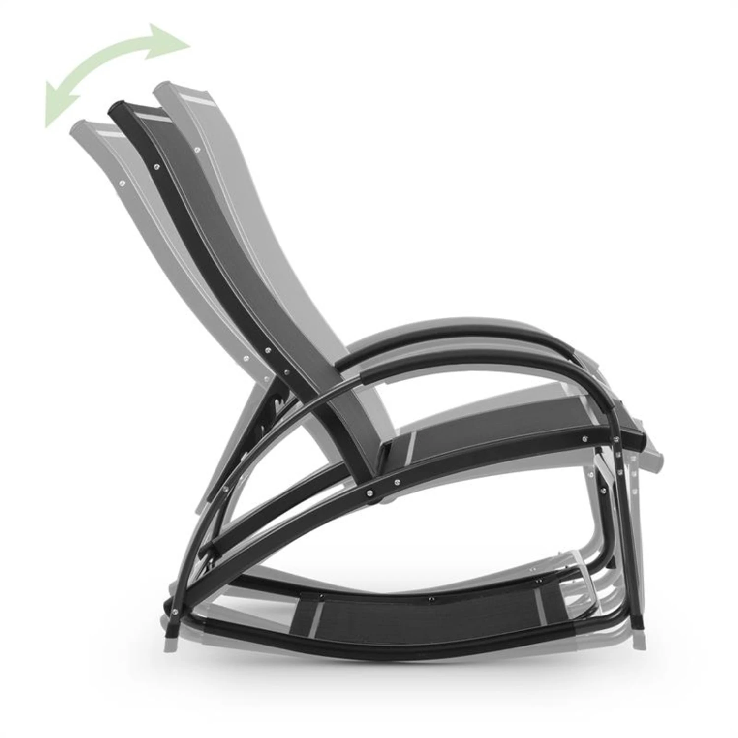 Beverly Wood Sonnenliege Schaukelstuhl Aluminium Schwarz - Image 8
