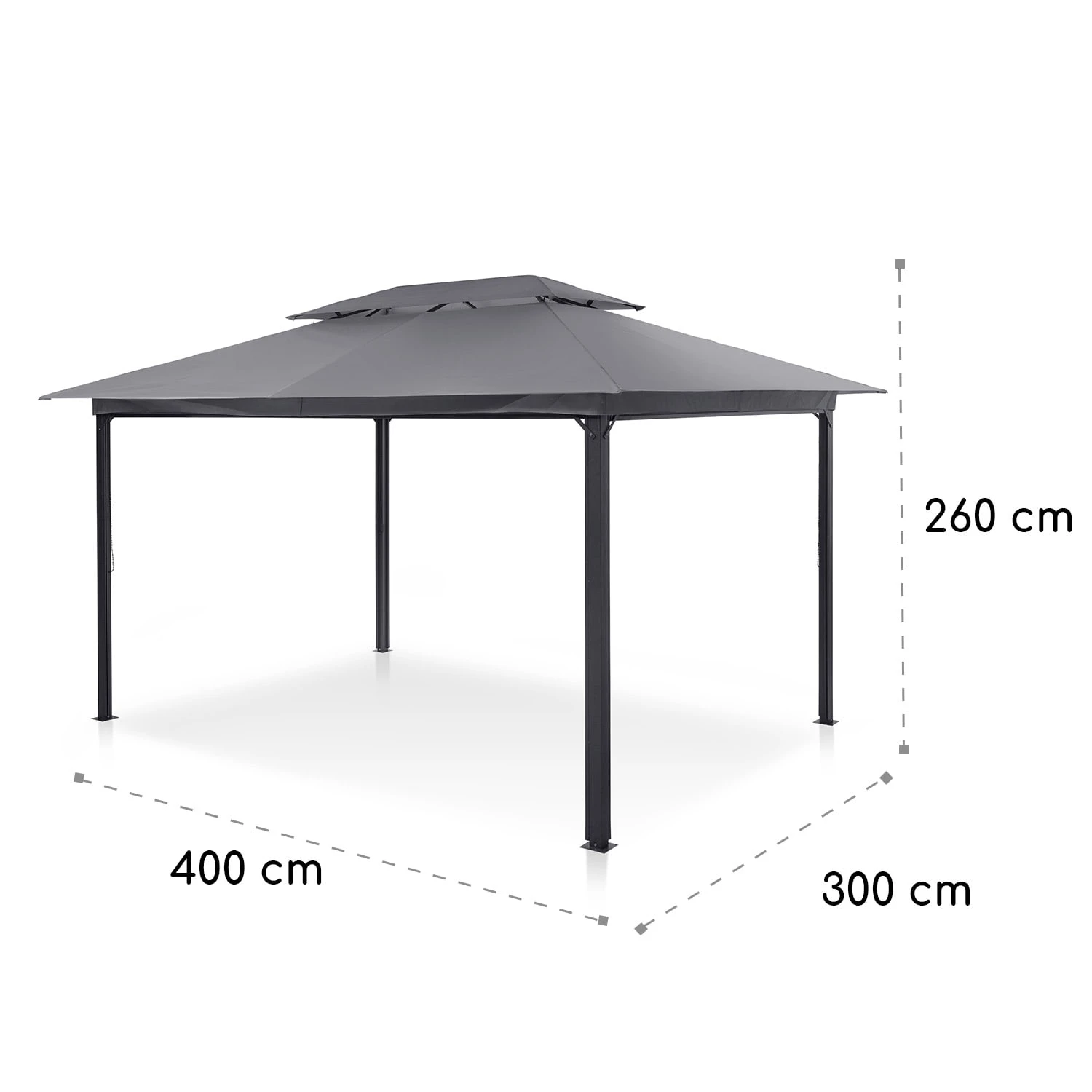 Grandezza Cortina Gartenpavillon 3x4m 4 Seitenteile Dunkelgrau - Image 7