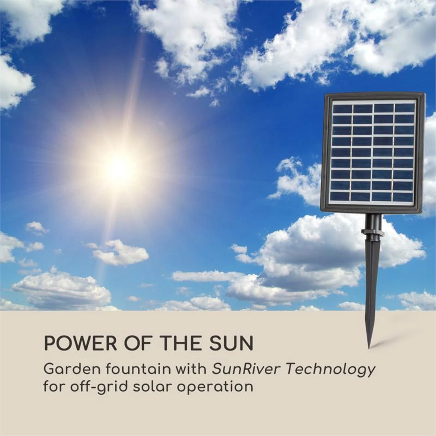 Speyer Kaskadenbrunnen Gartenbrunnen 4 Stufen Akku 2,8W Solar LED - Image 2