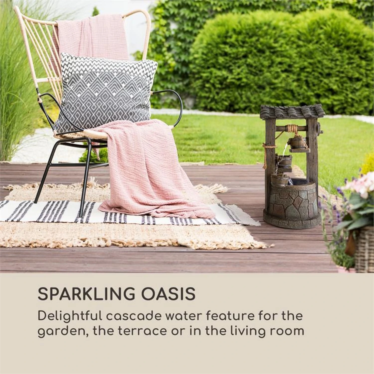 Speyer Kaskadenbrunnen Gartenbrunnen 4 Stufen Akku 2,8W Solar LED - Image 3