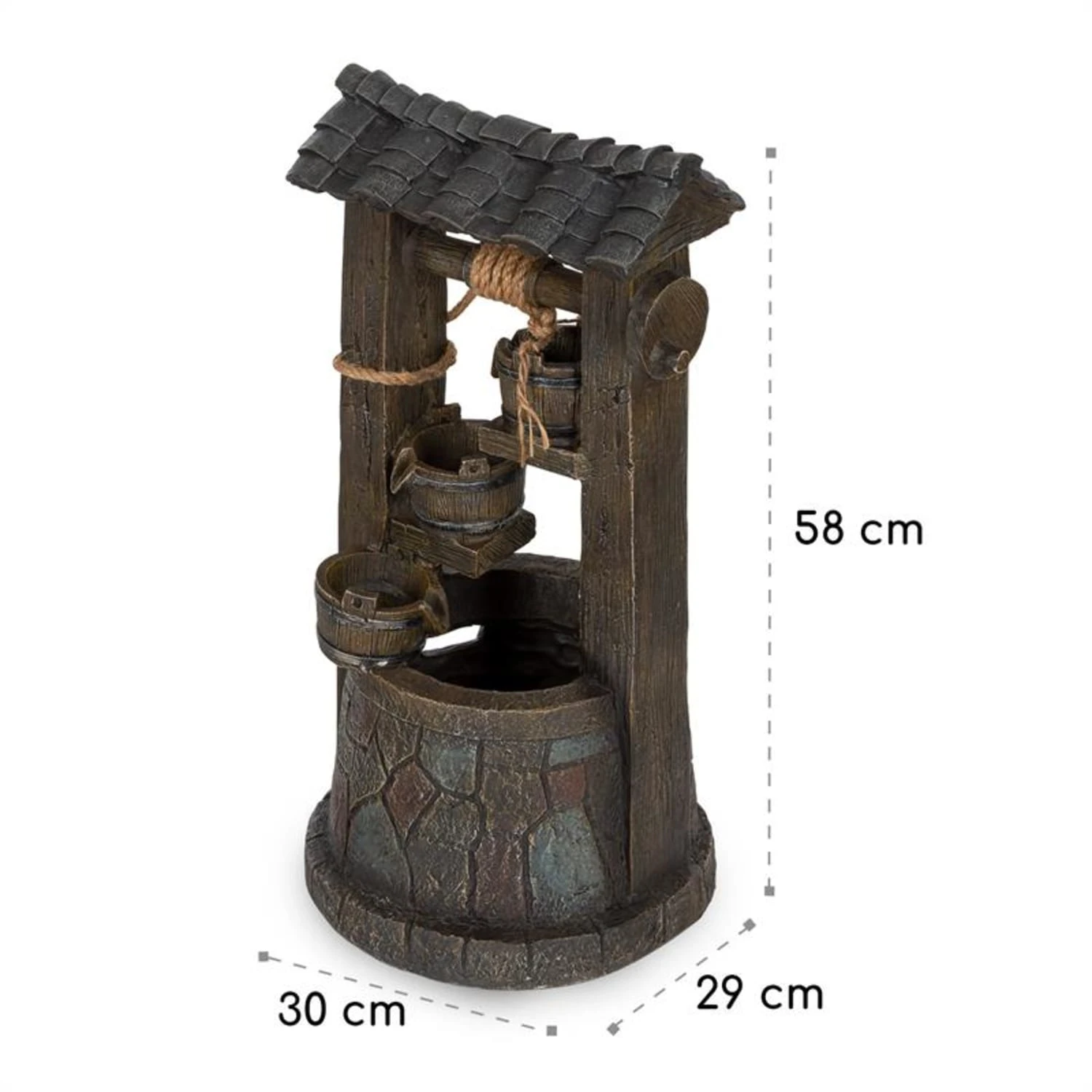 Speyer Kaskadenbrunnen Gartenbrunnen 4 Stufen Akku 2,8W Solar LED - Image 7