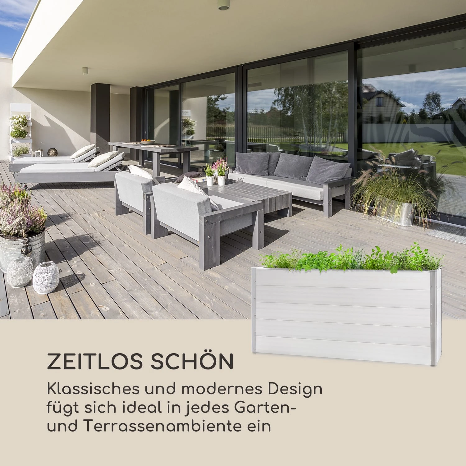 Nova Grow Gartenbeet 195 X 91 X 50 Cm WPC Holzoptik Weiß - Image 3