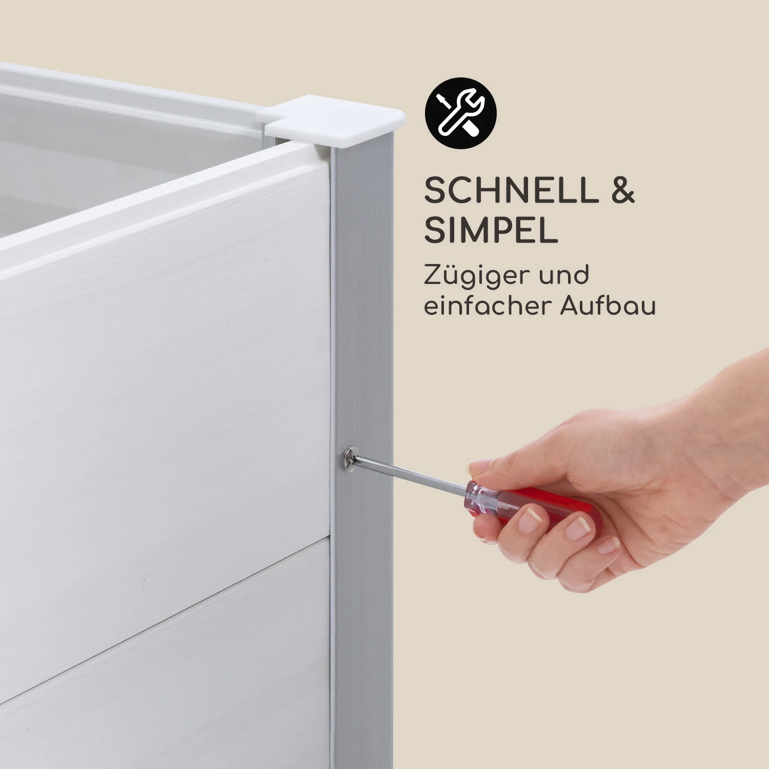 Nova Grow Gartenbeet 195 X 91 X 50 Cm WPC Holzoptik Weiß - Image 6