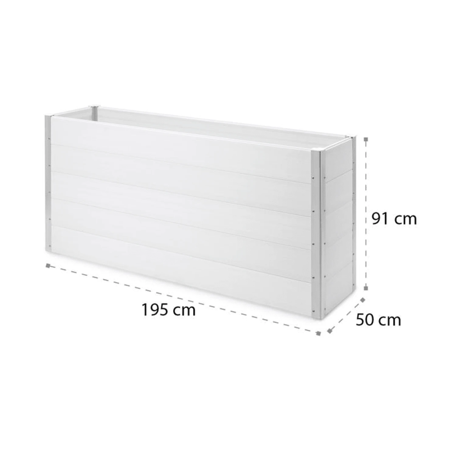 Nova Grow Gartenbeet 195 X 91 X 50 Cm WPC Holzoptik Weiß - Image 9
