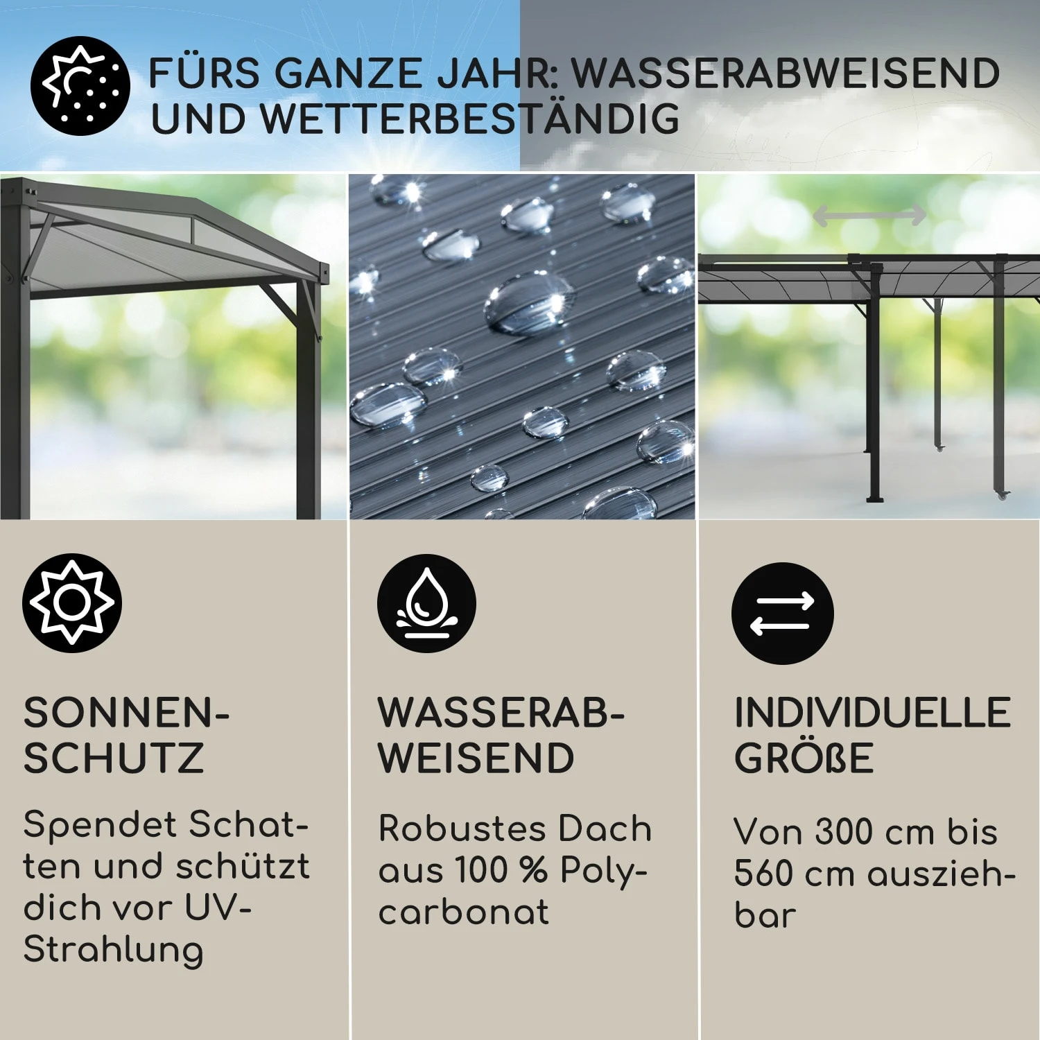 Pantheon Solid Sky Expand Pavillon 3x2,5x3 M Aluminium Polycarbonat - Image 2