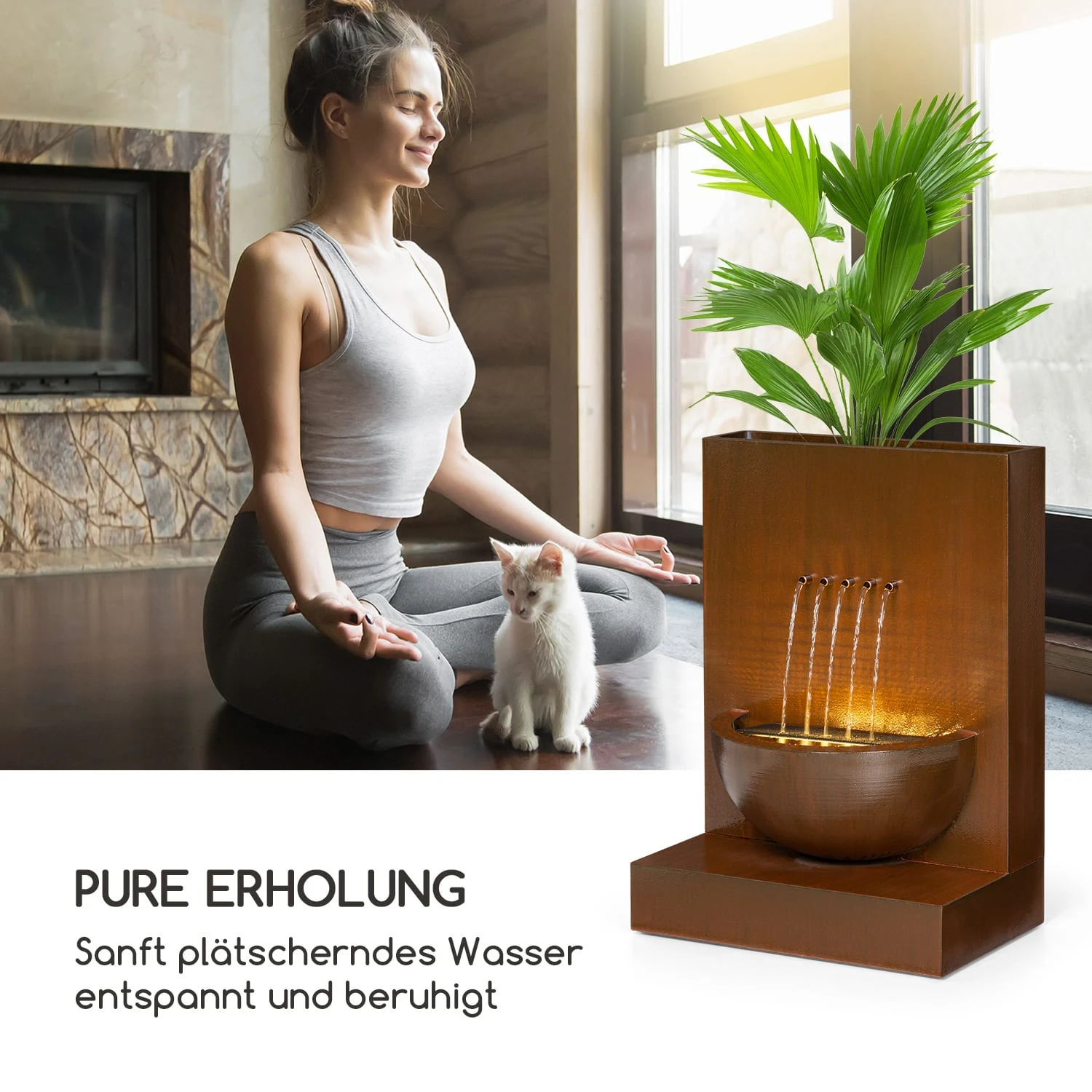 Windflower Gartenbrunnen Pflanzschale 11 W Indoor & Outdoor Verzinkt - Image 2