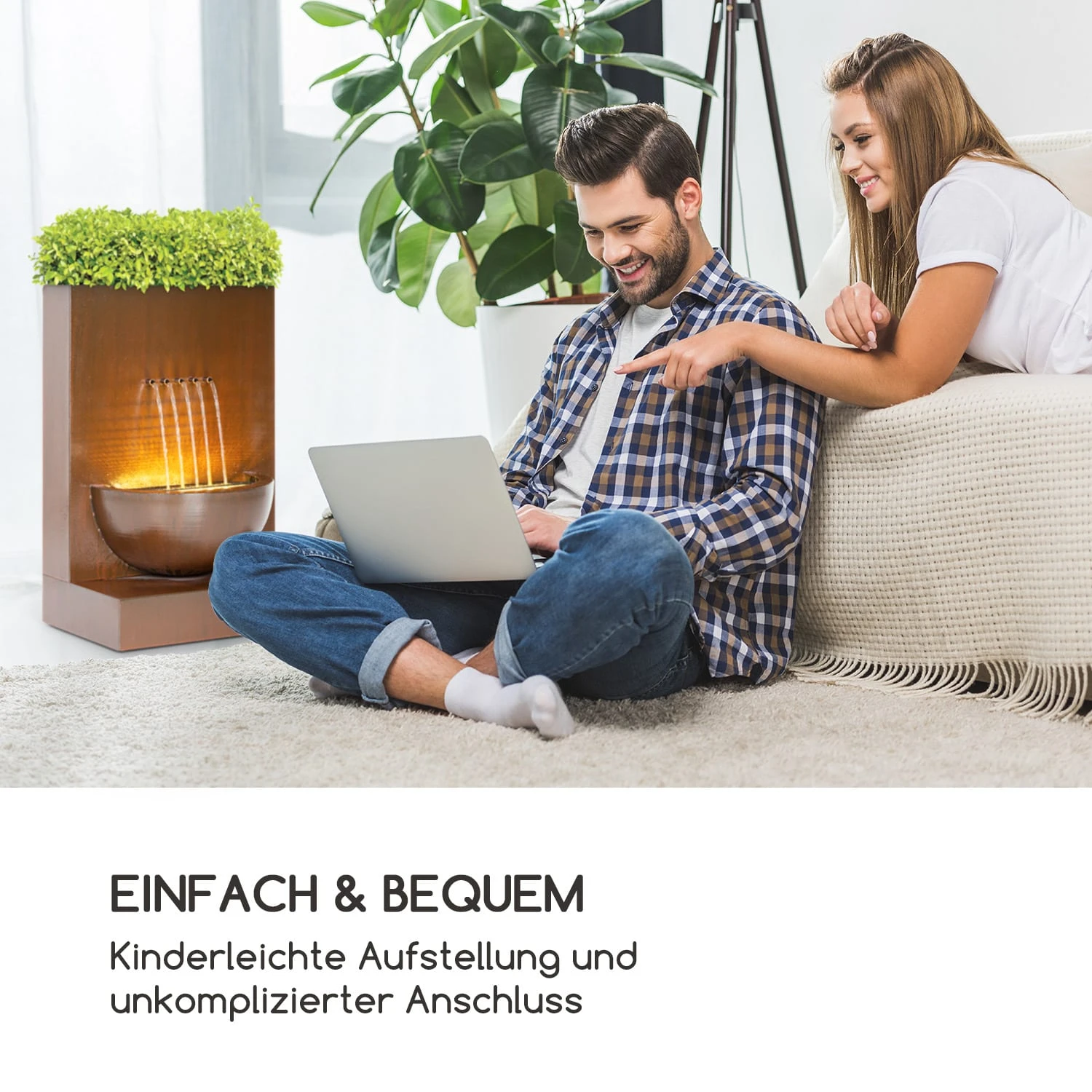 Windflower Gartenbrunnen Pflanzschale 11 W Indoor & Outdoor Verzinkt - Image 3