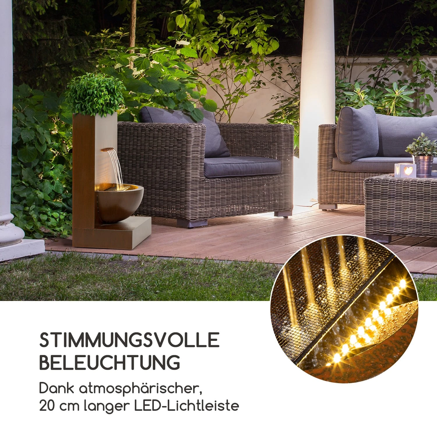 Windflower Gartenbrunnen Pflanzschale 11 W Indoor & Outdoor Verzinkt - Image 6