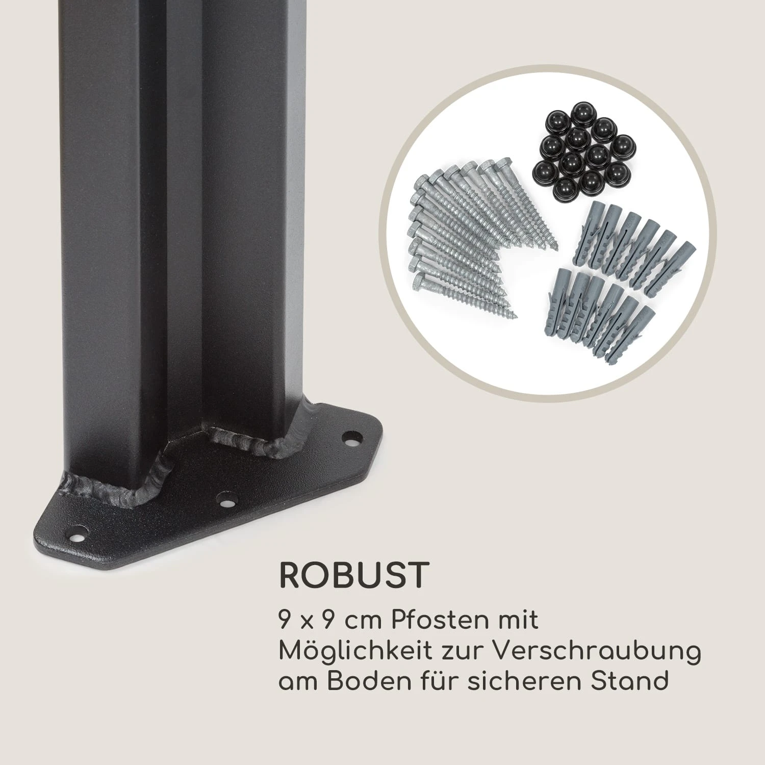 Pantheon RemoteShade Pavillon Motor-Dach 3x3m 280g/m² PE Aluminium - Image 8