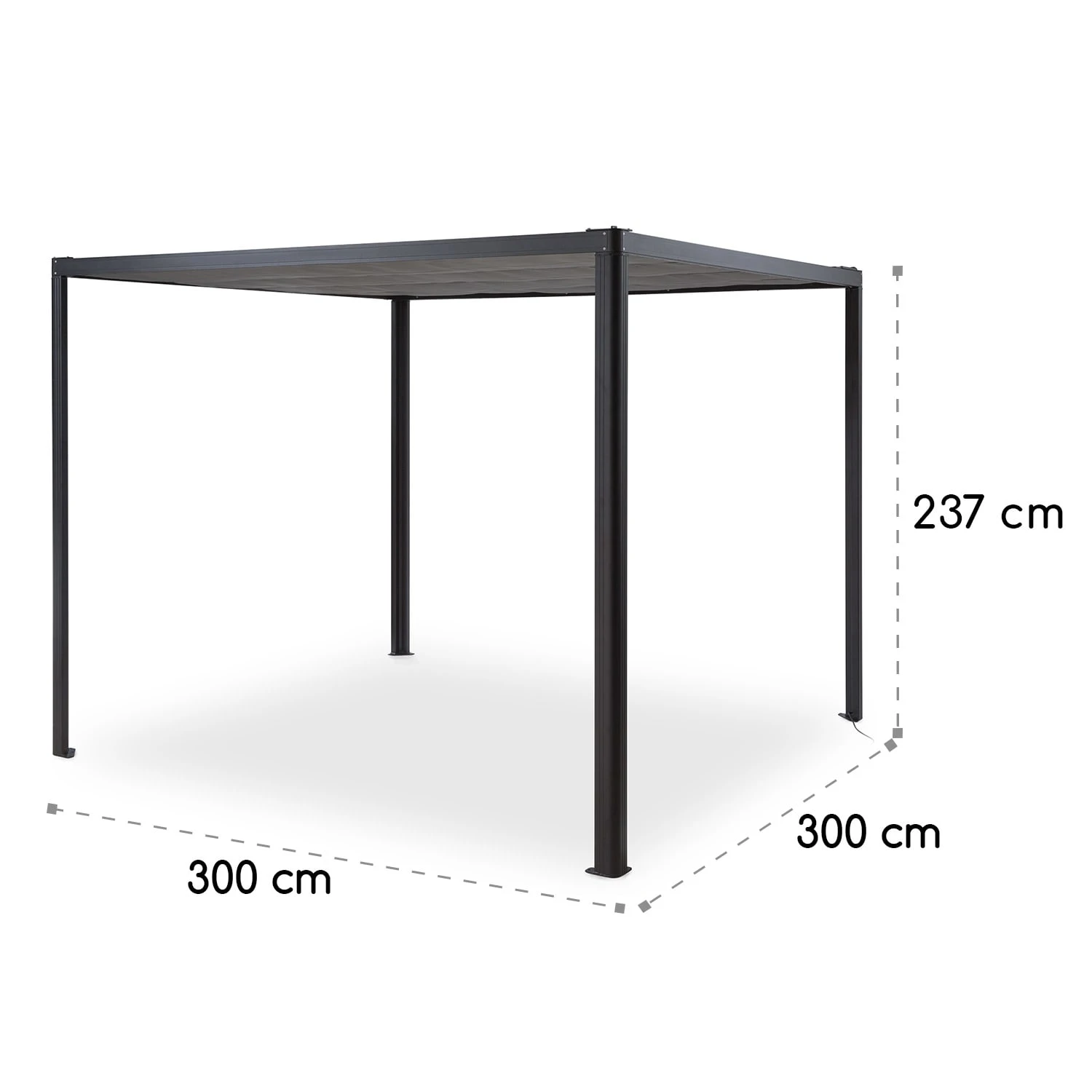 Pantheon RemoteShade Pavillon Motor-Dach 3x3m 280g/m² PE Aluminium - Image 9