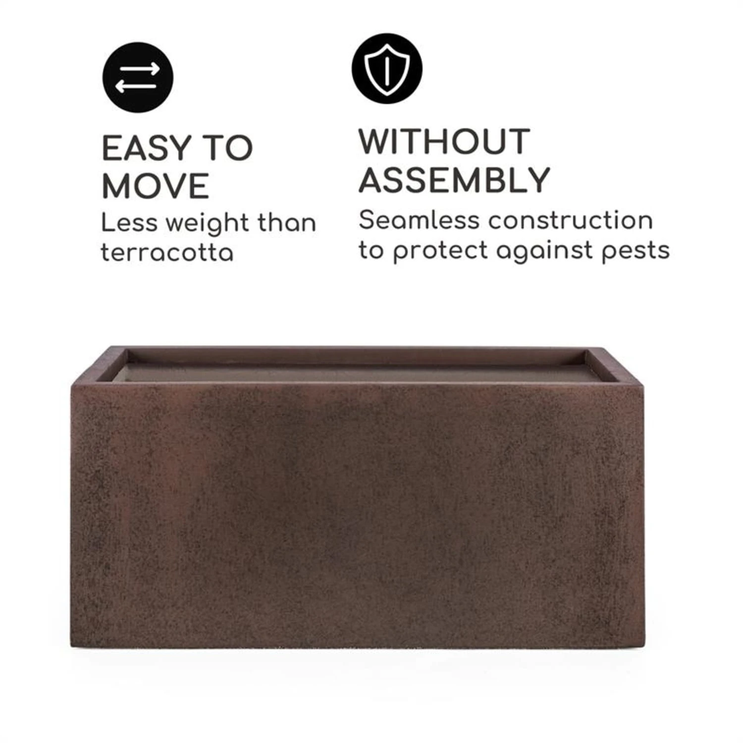 Solid Grow Rust Pflanzgefäß 80 X 38 X 38 Cm Fibreclay Rostfarben - Image 7