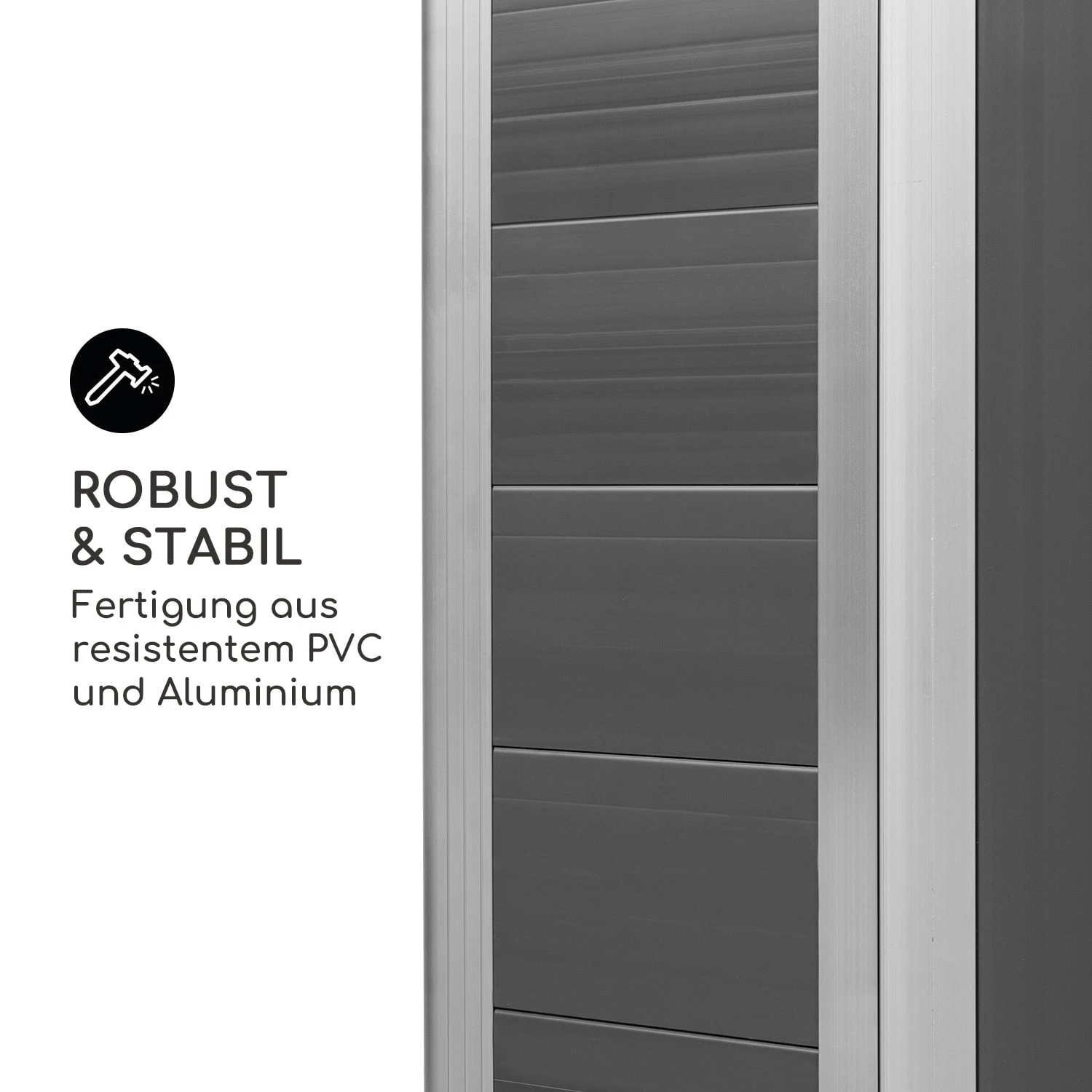 Schatzkammer Gartenschuppen UV-Schutz PVC Schloss Seitenfenster Grau - Image 6