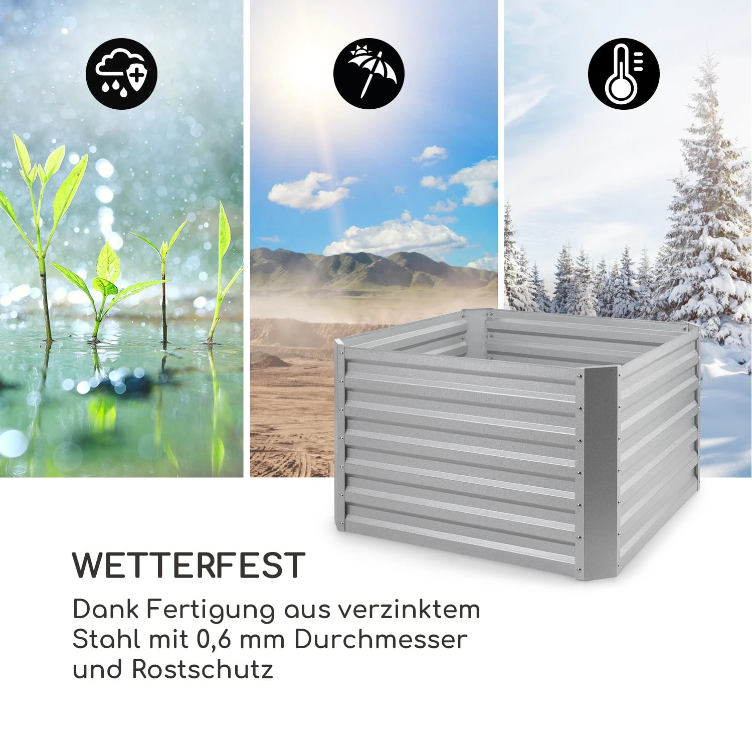 High Grow Straight Hochbeet 100x60x100cm 600l Stahl - Image 6