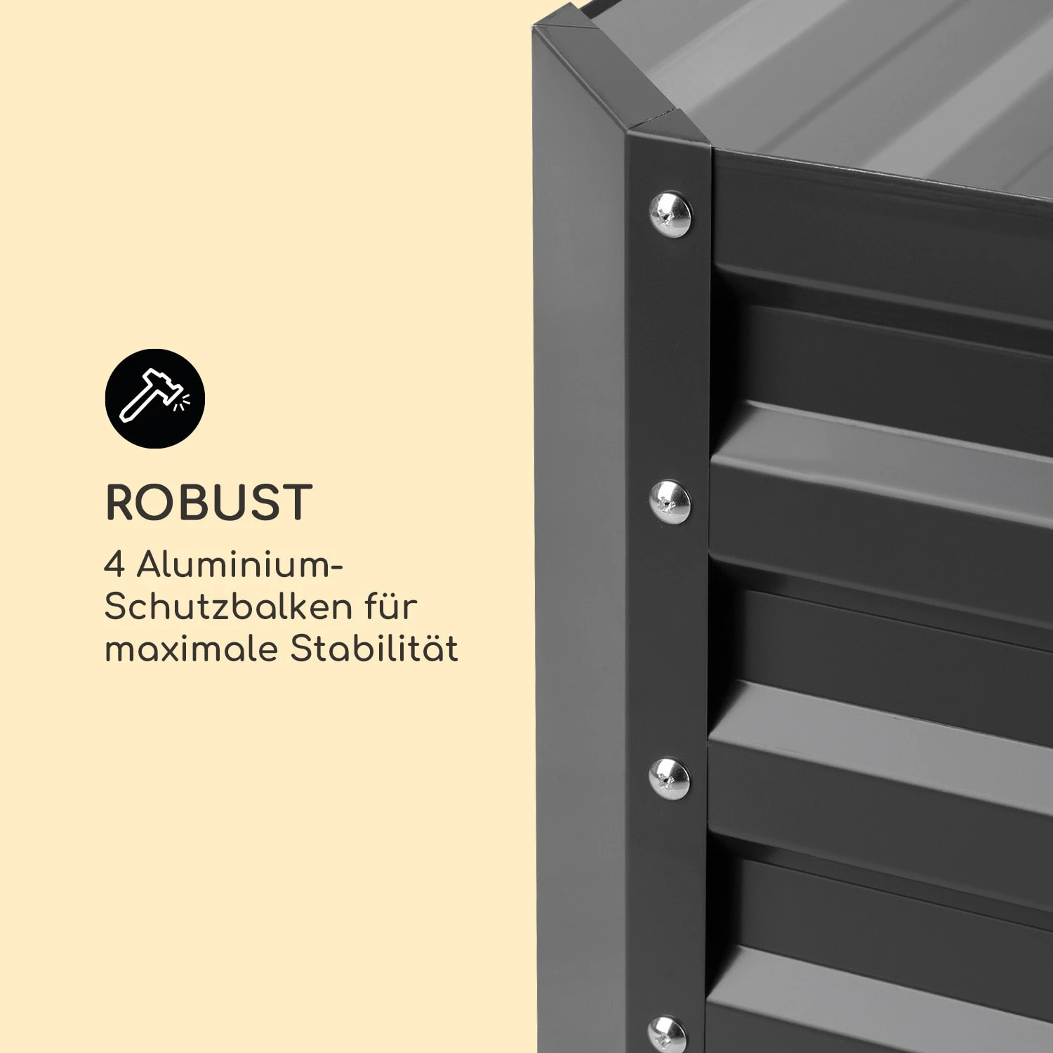 High Grow Straight Hochbeet 120x60x60cm 432l Stahl - Image 5