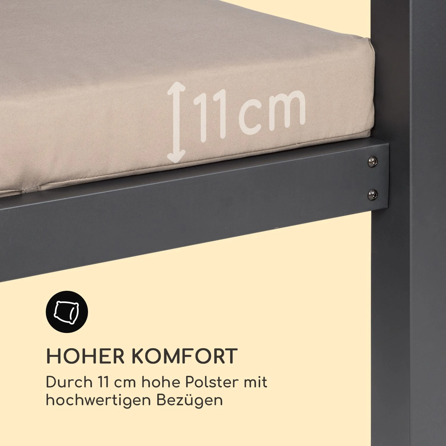 Eremitage Double XL Sunbed 2 Pers Stahl-Rahmen Sonnendach Vorhänge - Image 8