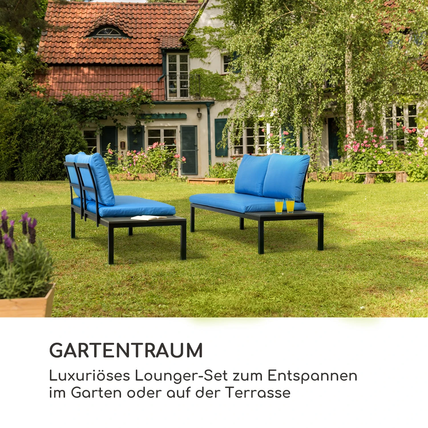 Cartagena Lounger 2 Zweisitzer Mit Tisch Stahl Polyester - Image 2