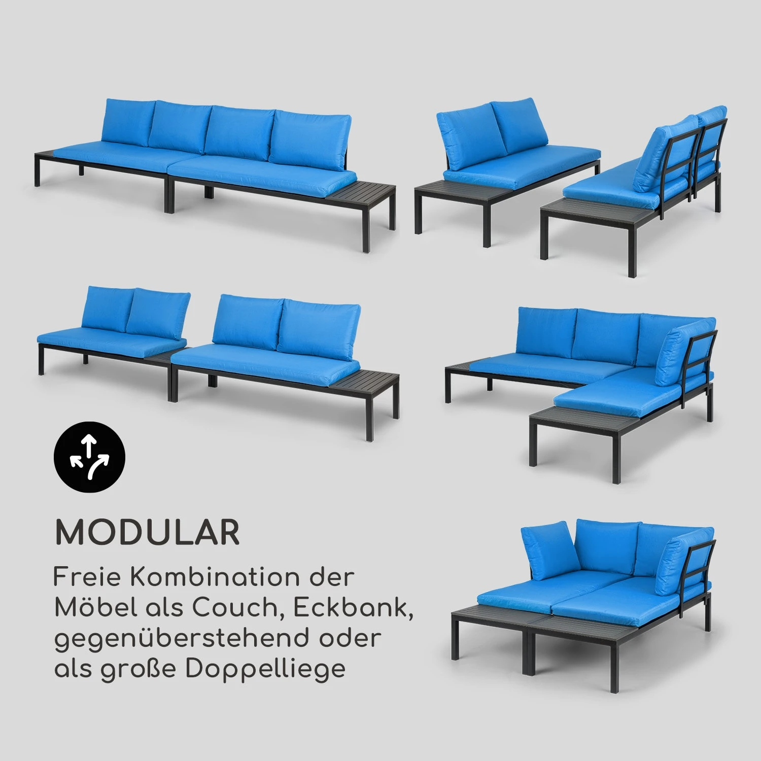 Cartagena Lounger 2 Zweisitzer Mit Tisch Stahl Polyester - Image 3