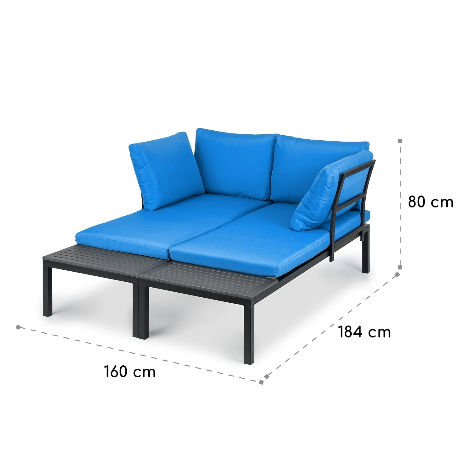 Cartagena Lounger 2 Zweisitzer Mit Tisch Stahl Polyester - Image 9