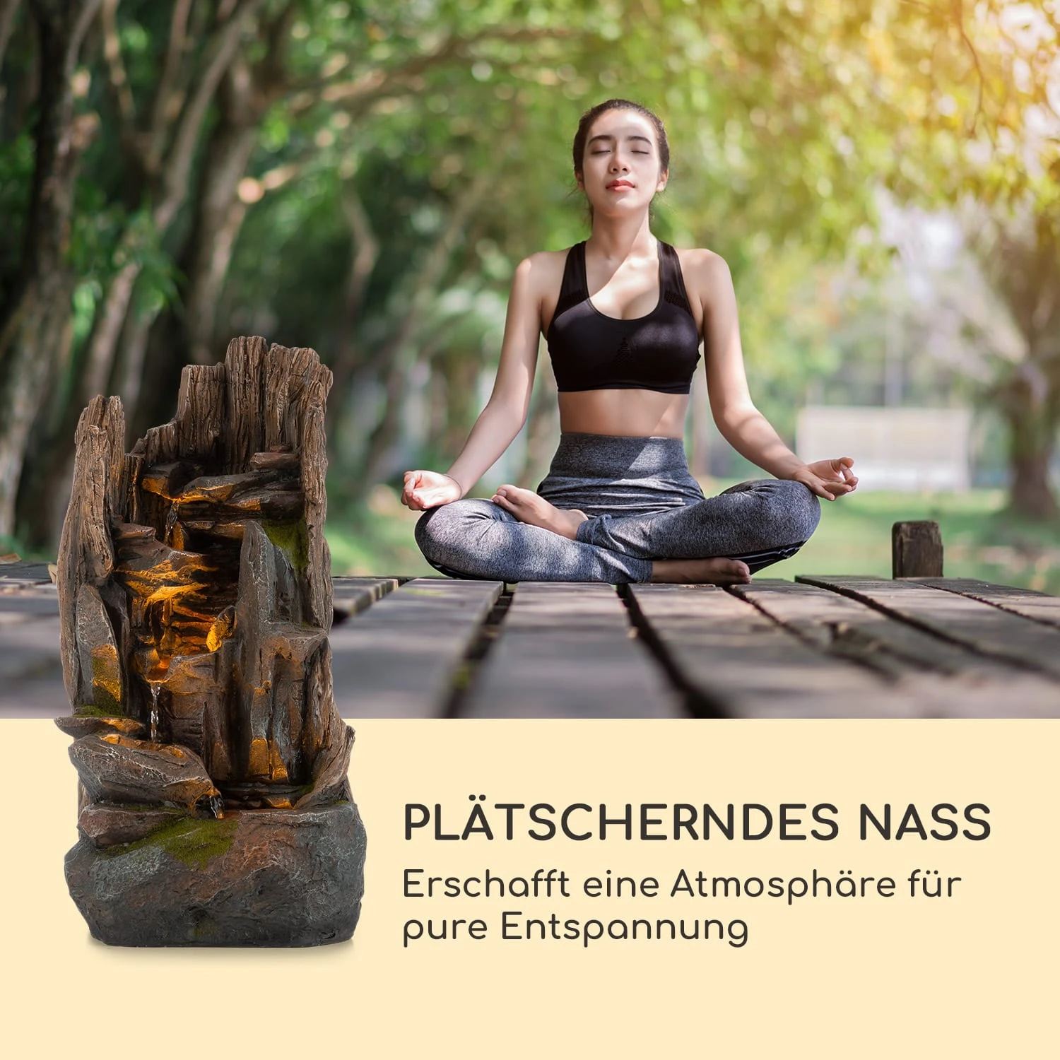 Mystic Tree Solarbrunnen LED-Beleuchtung Polyresin - Image 7