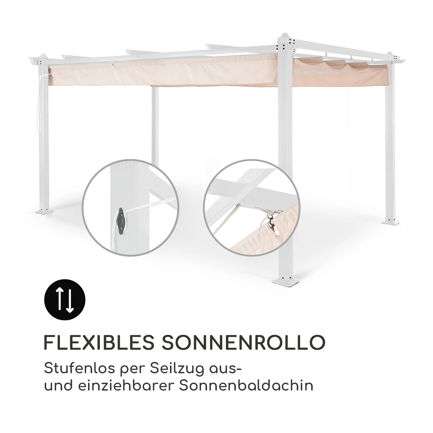 Pantheon Pergola Aluminiumkantrohr 3x4m 4 Eckpfosten Wasserabweisend - Image 4