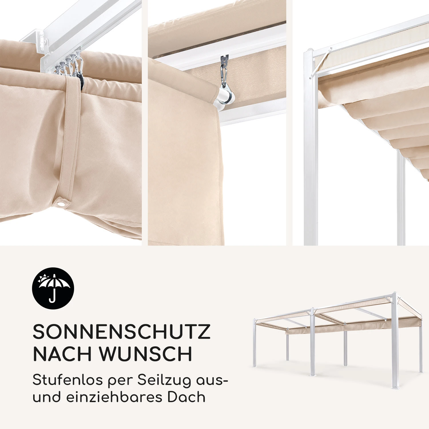 Pantheon Cortina Pavillon Mit Dach 3x6m 4 Seitenteile - Image 3