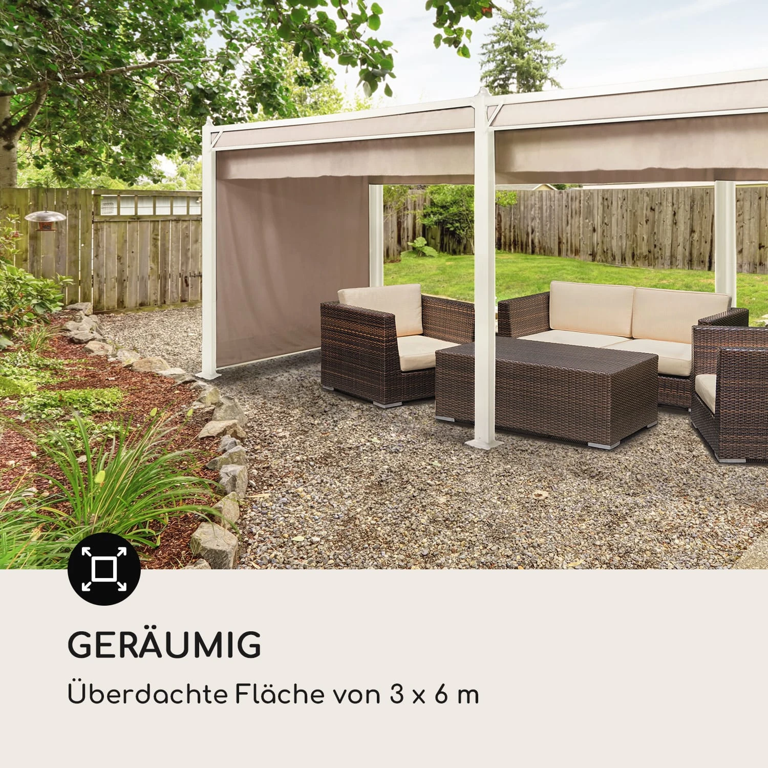 Pantheon Cortina Pavillon Mit Dach 3x6m 4 Seitenteile - Image 4