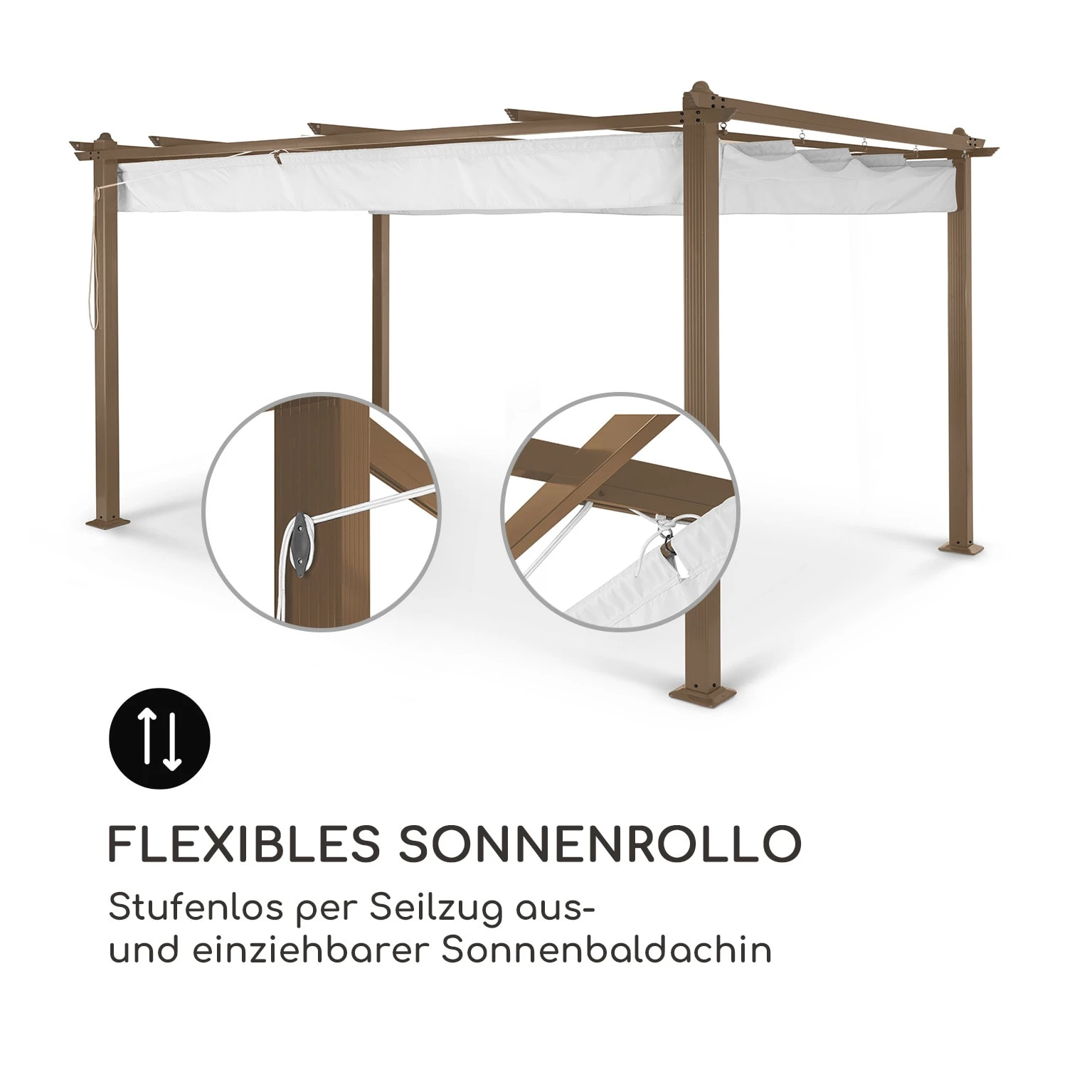 Pantheon Rust Pergola Aluminium 3x4m 6 Eckpfosten Wasserabweisend - Image 4