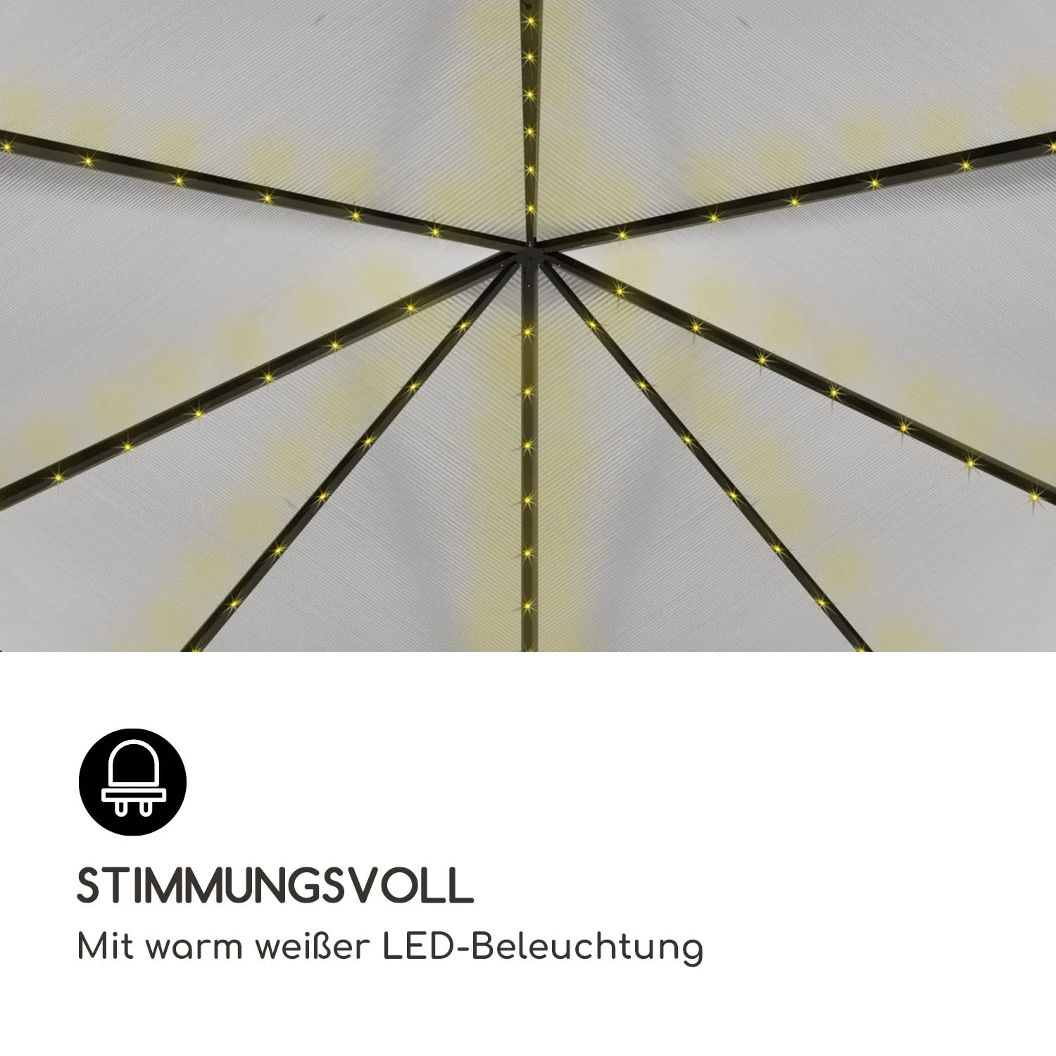 Pantheon Solid Sky Ambient Solar Pavillon 3x3m Polycarbonat Aluminium - Image 3