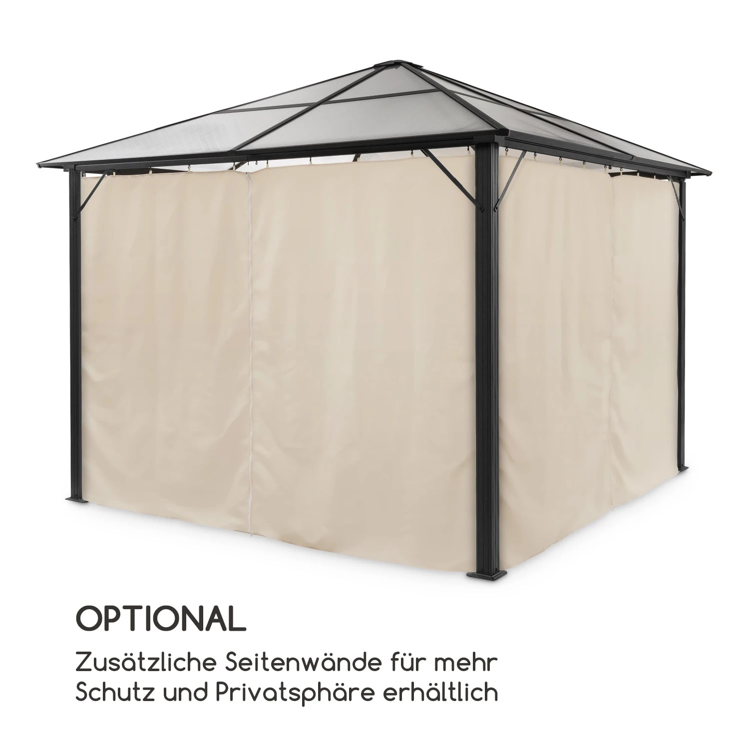 Pantheon Solid Sky Ambient Solar Pavillon 3x3m Polycarbonat Aluminium - Image 4