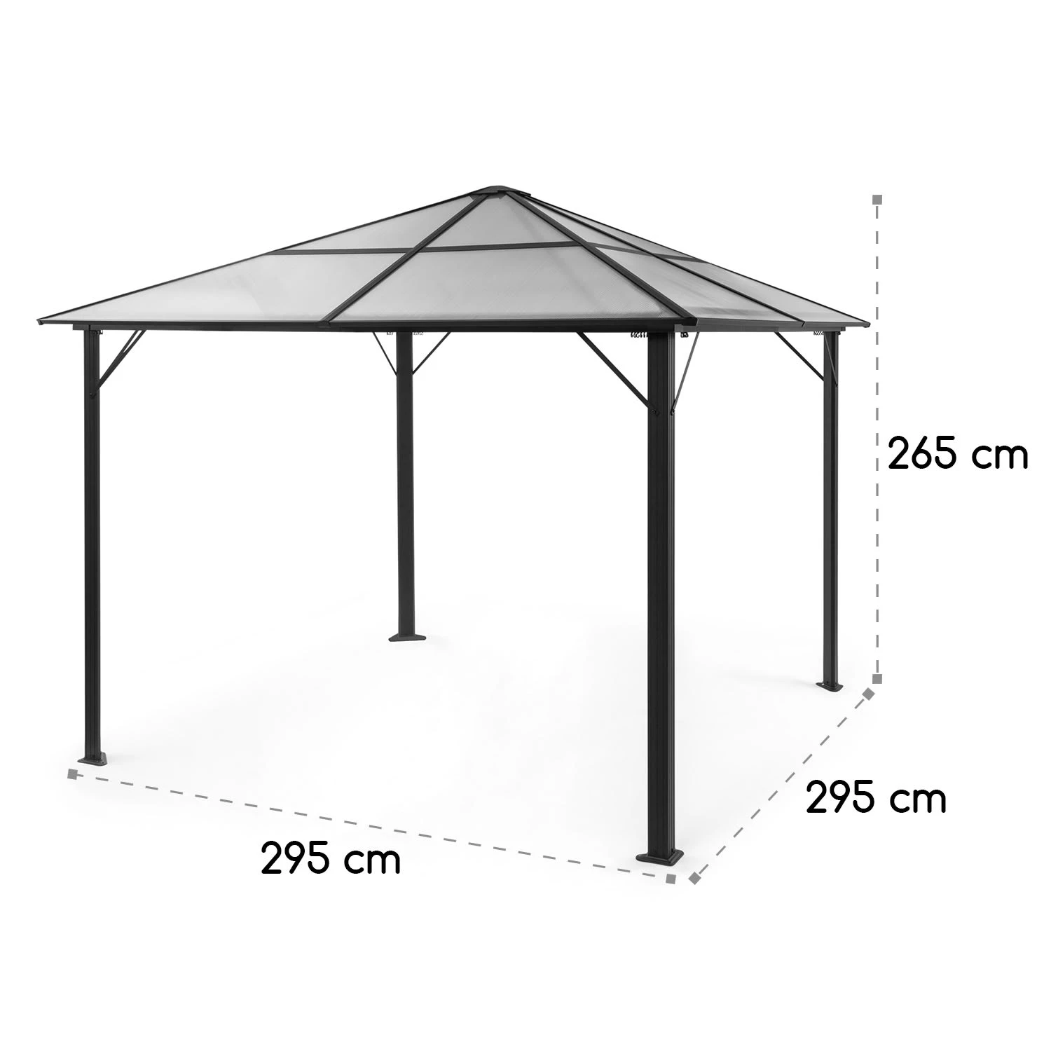 Pantheon Solid Sky Ambient Solar Pavillon 3x3m Polycarbonat Aluminium - Image 9
