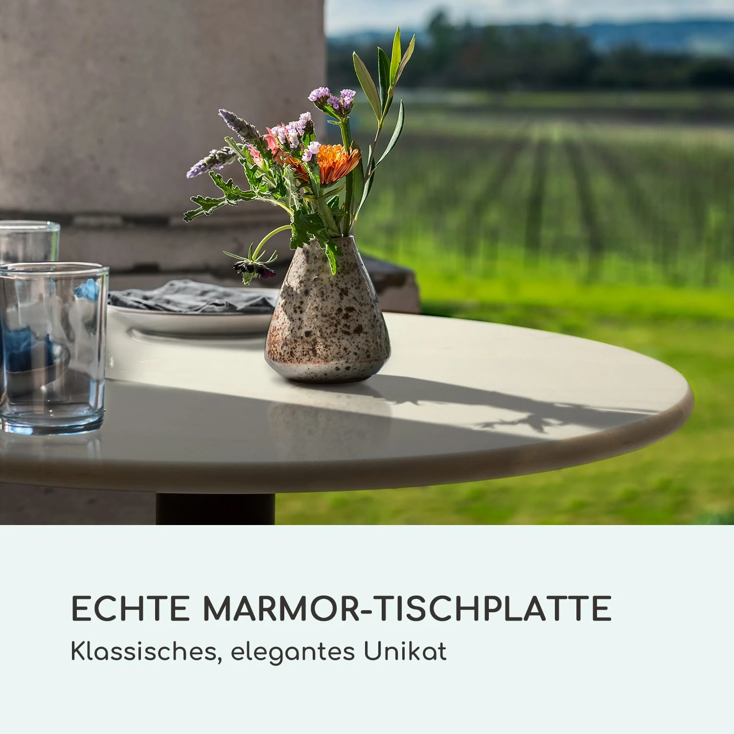 Patras Pearl Bistro-Tisch Jugendstil Marmor Ø 60 Cm H 75 Cm Gusseisern - Image 3