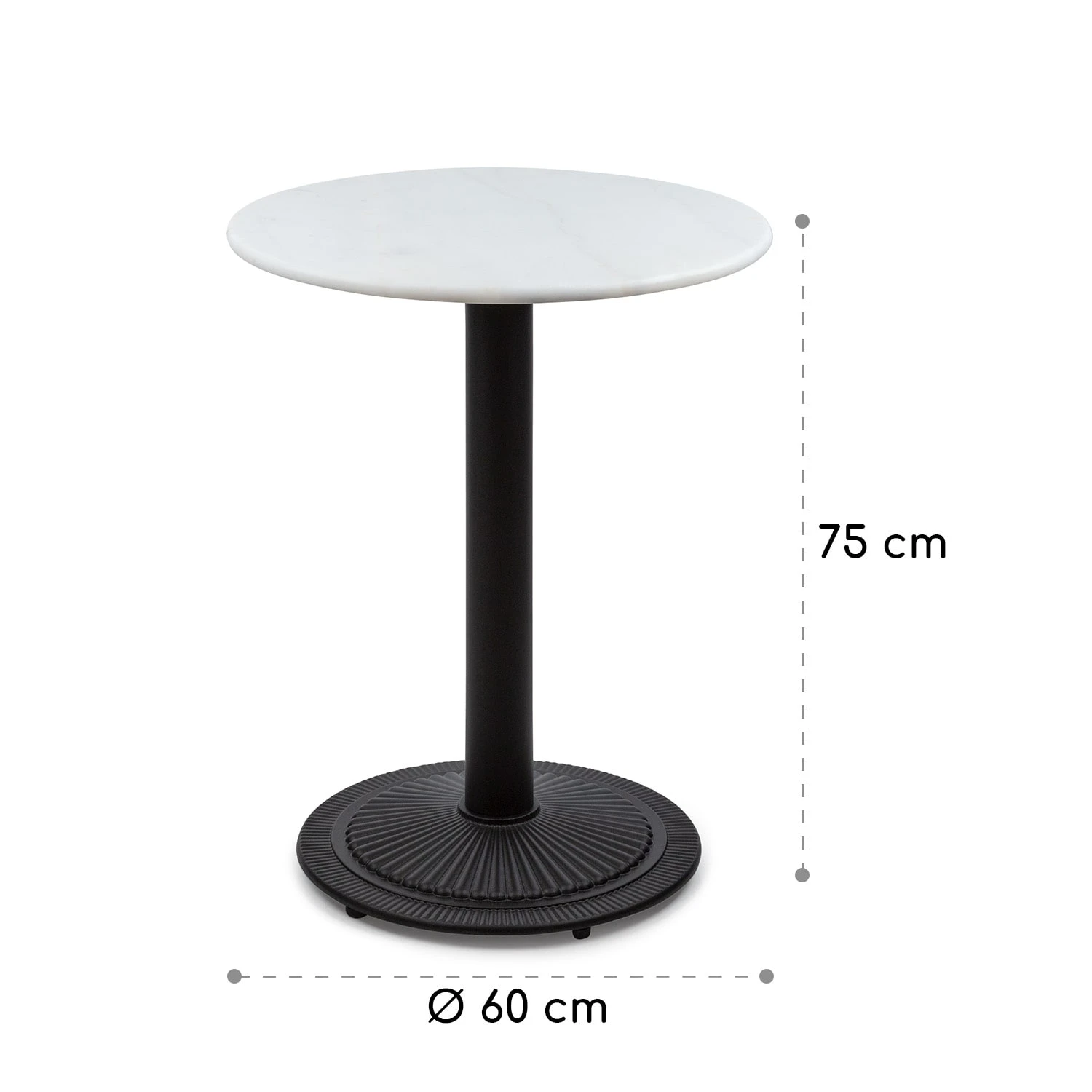 Patras Pearl Bistro-Tisch Jugendstil Marmor Ø 60 Cm H 75 Cm Gusseisern - Image 8