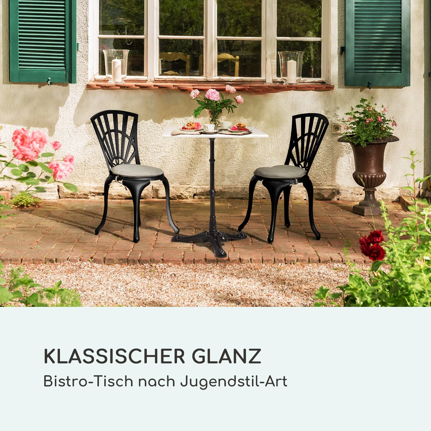 Patras Onyx Bistro-Tisch Mit Jugendstil Marmor 60 X 60 Cm Höhe: 72 Cm Dreibein - Image 2