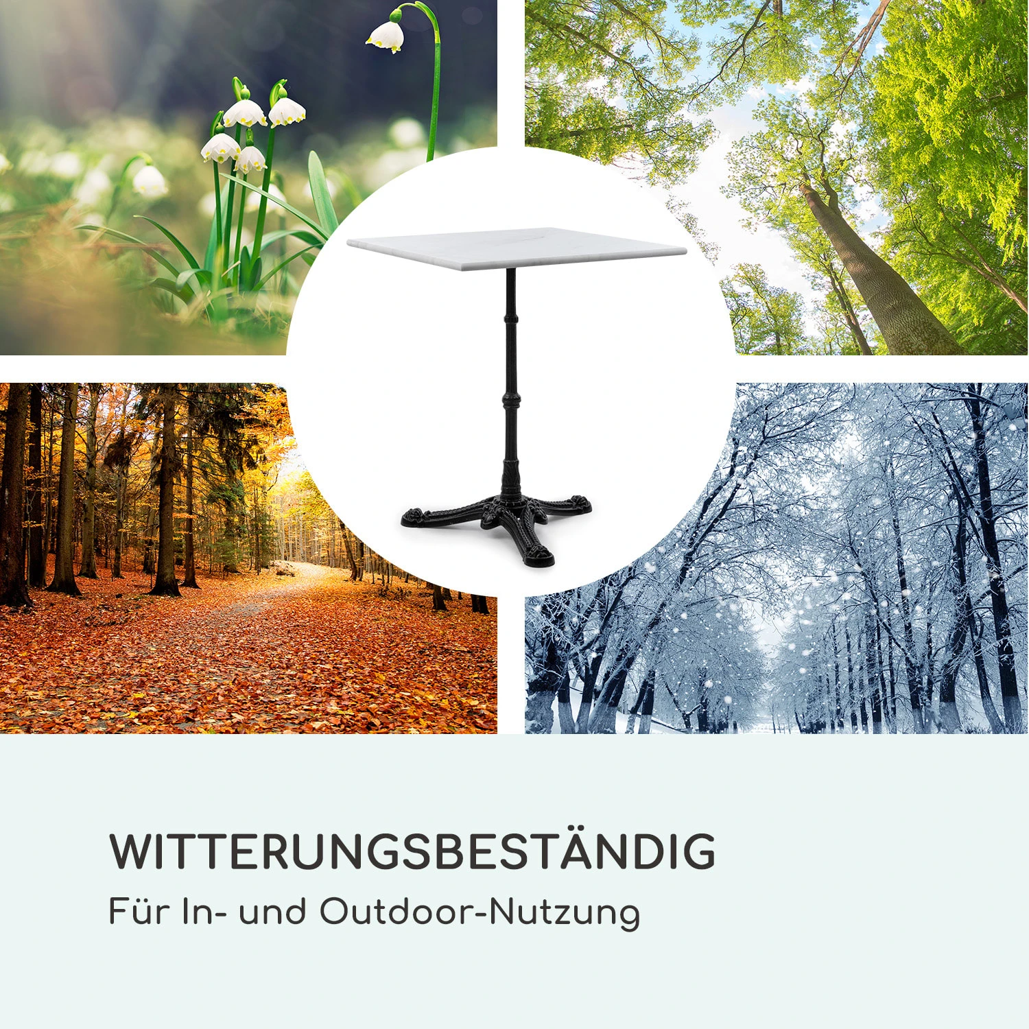 Patras Onyx Bistro-Tisch Mit Jugendstil Marmor 60 X 60 Cm Höhe: 72 Cm Dreibein - Image 7