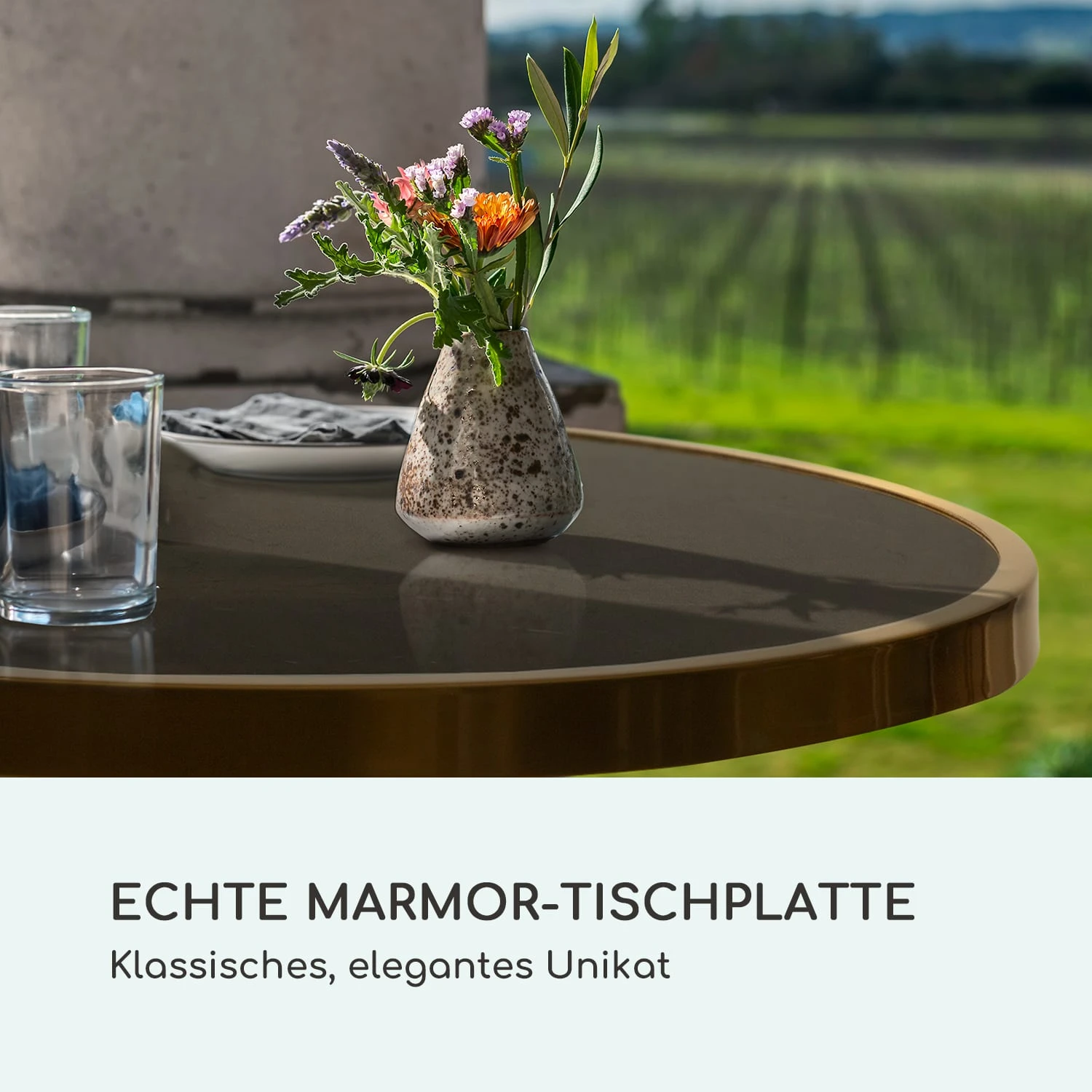 Patras Lux Bistro-Tisch Mit Dreifuß Marmortisch Ø: 57,5 Cm Höhe: 72 Cm - Image 3