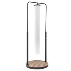 Sumatra Falls Round Gartendusche WPC Aluminium Ø 80 Cm Rund