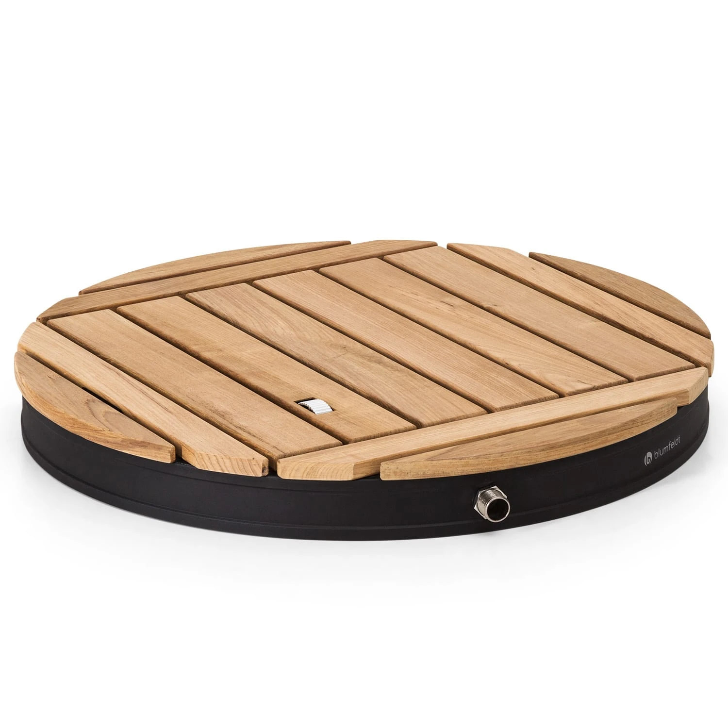 Sumatra Teak Round Gartendusche Aluminium Teakholz Tragegriff